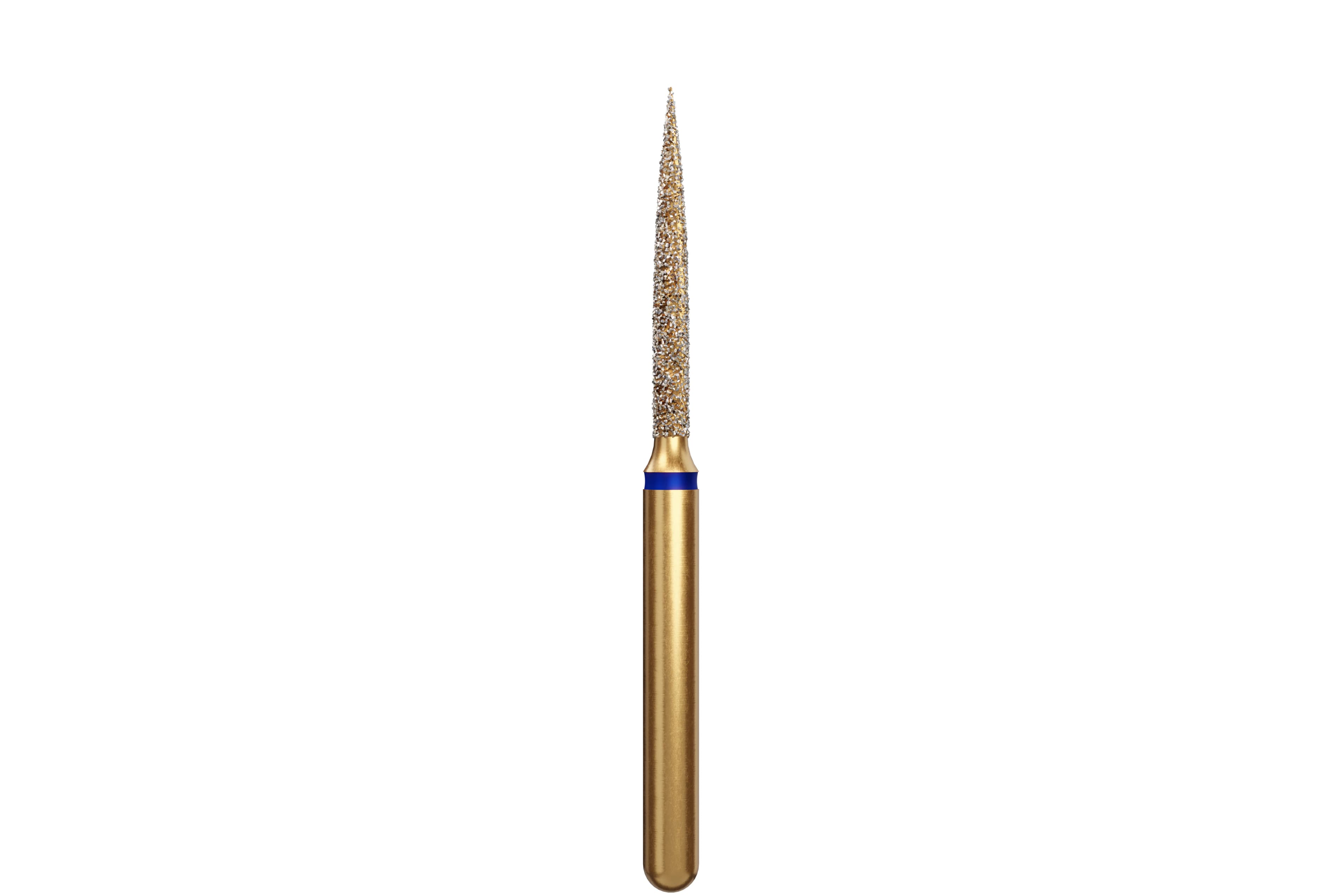 Coltene Alpen Multi-Use Multilayer Diamond Bur, FG, Medium Grit, Flame Shape, #863-012, 1.2 mm Head Diameter, 10 mm Head Length, 5/Pkg - Alpen&reg; Diamonds - Medium - #863-012 (10.0) - Image 1