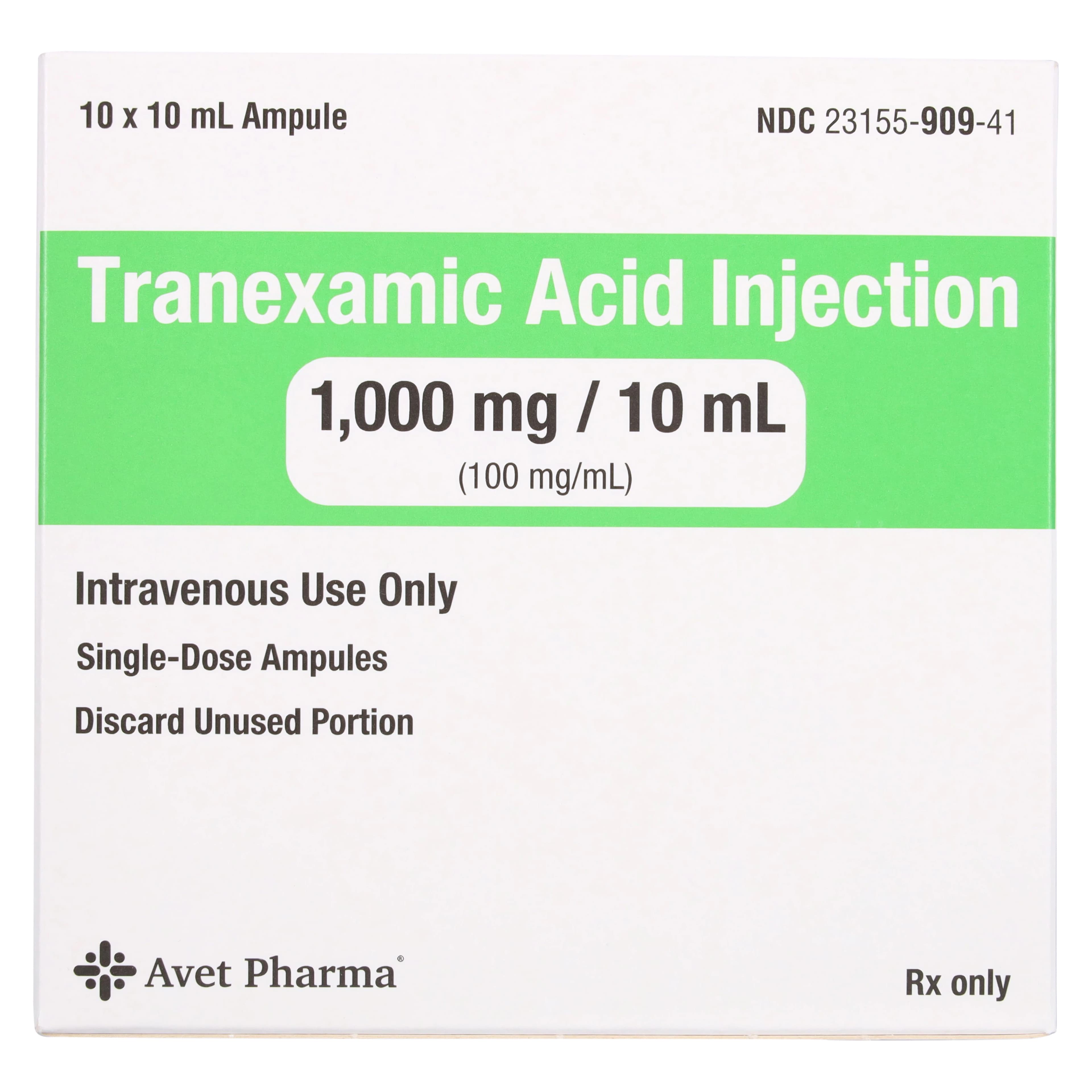 Tranexamic Acid Injection 100 mg/mL, 10 mL Ampule, 10/Package (Heritage Pharmaceuticals) thumbnail 5