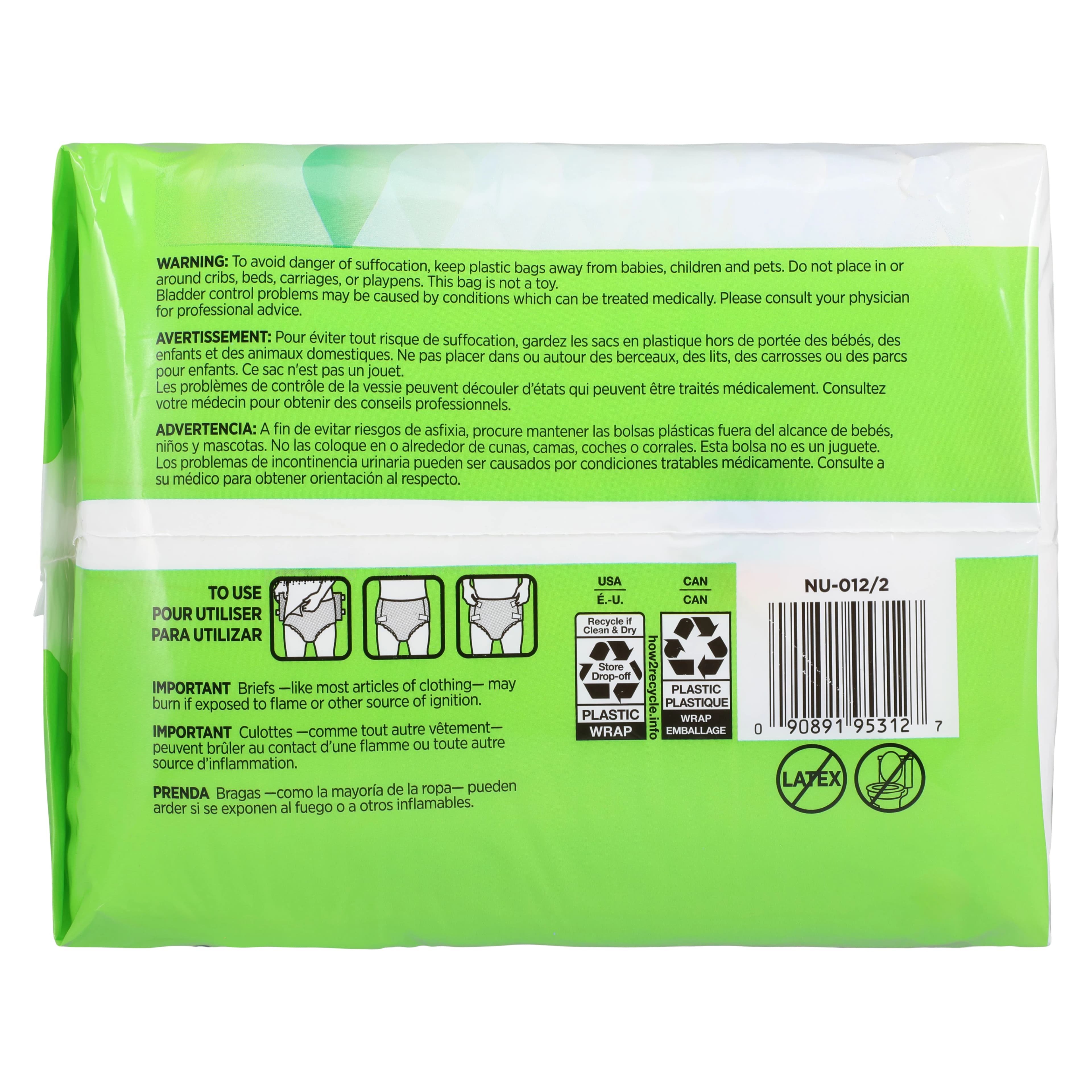 Prevail Nu-Fit Adult Incontinence Brief, Medium, 32-44" Waist, Maximum Absorbency, Tab Closure, 80/Case thumbnail 3