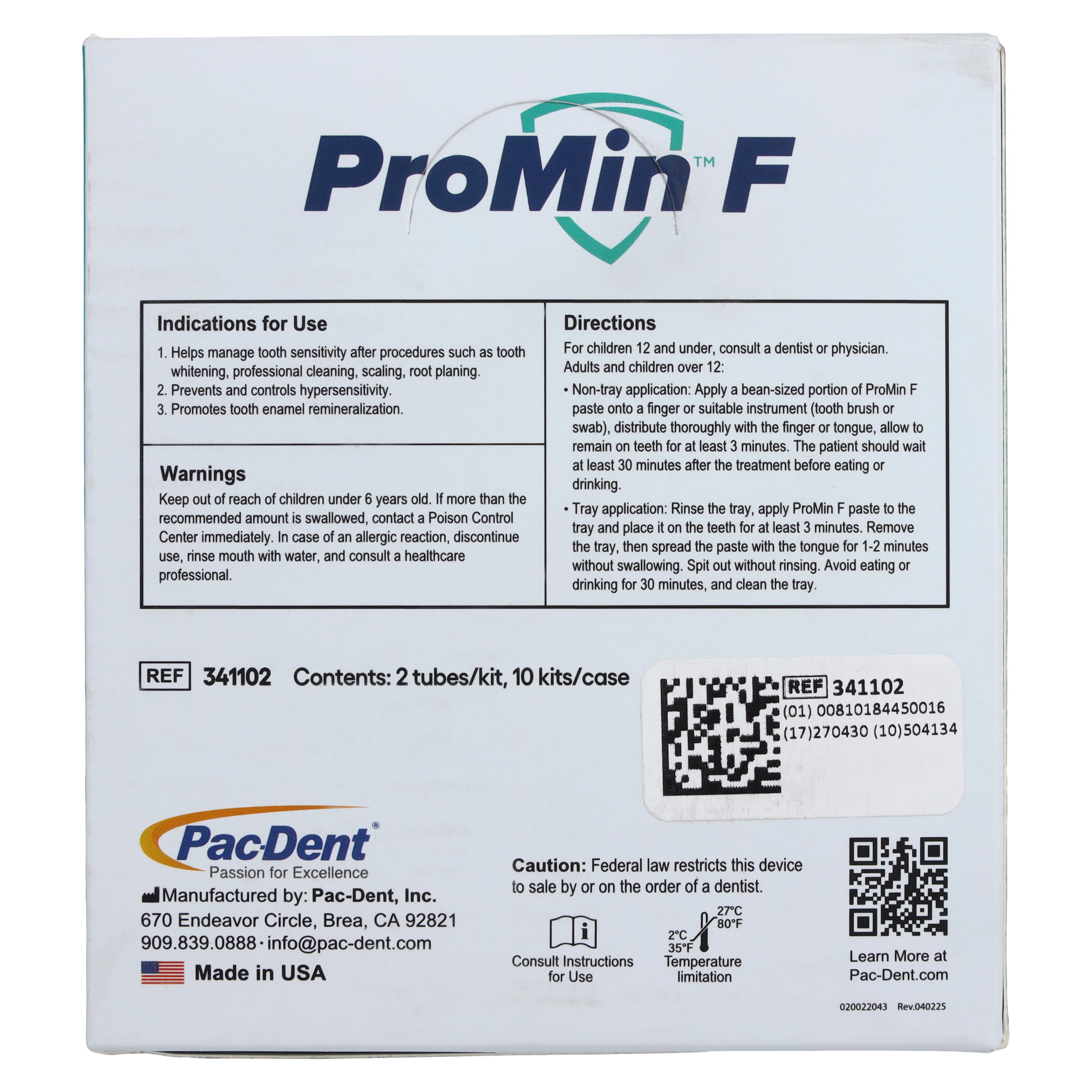 ProMin F Tooth Desensitizing Paste with Sodium Fluoride, 25g Tube, 2 Tubes/Box, 10 Boxes/Case, 341102 thumbnail 5