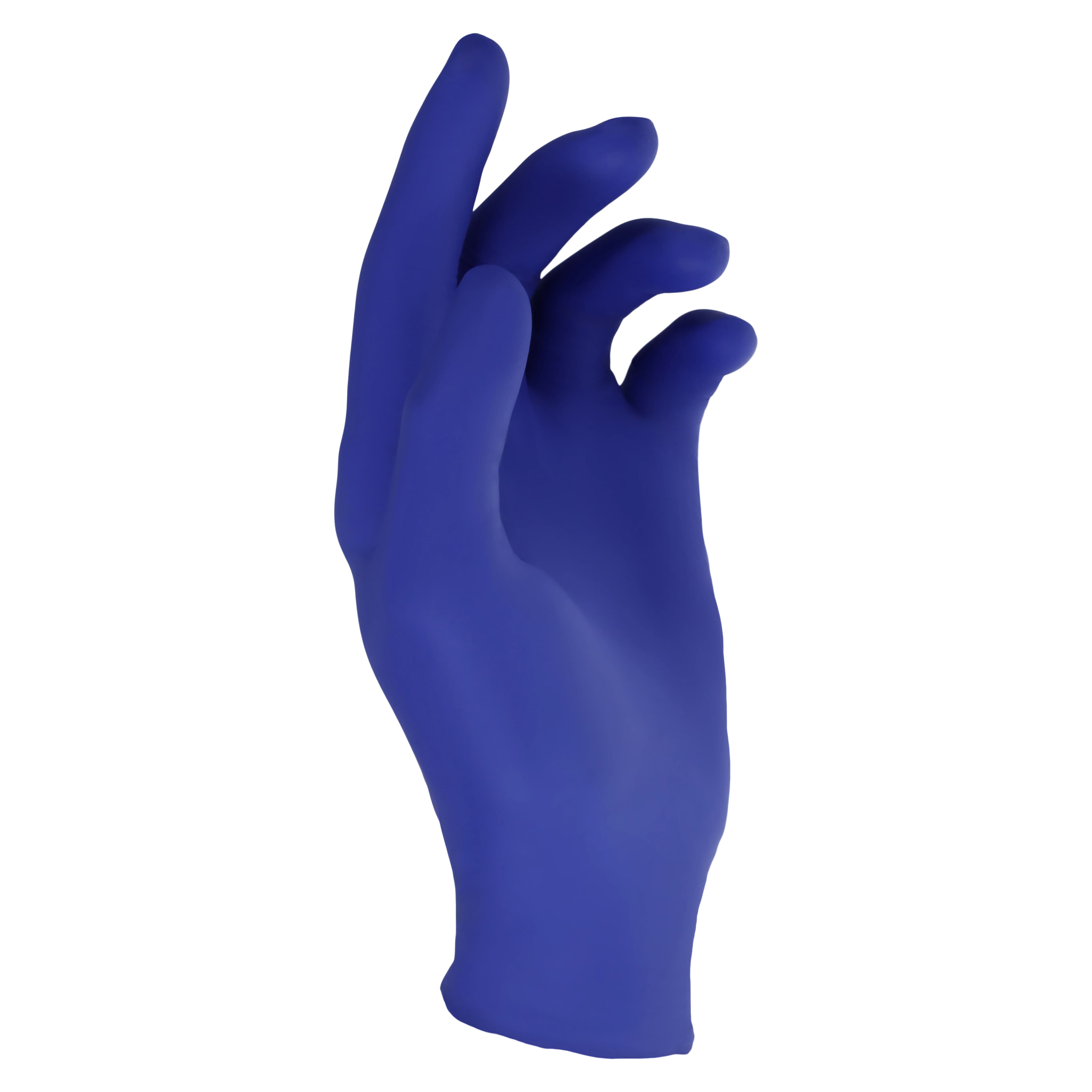 Medline SensiCare Silk Nitrile Exam Gloves, Large, Dark Blue, Non-Sterile thumbnail 2