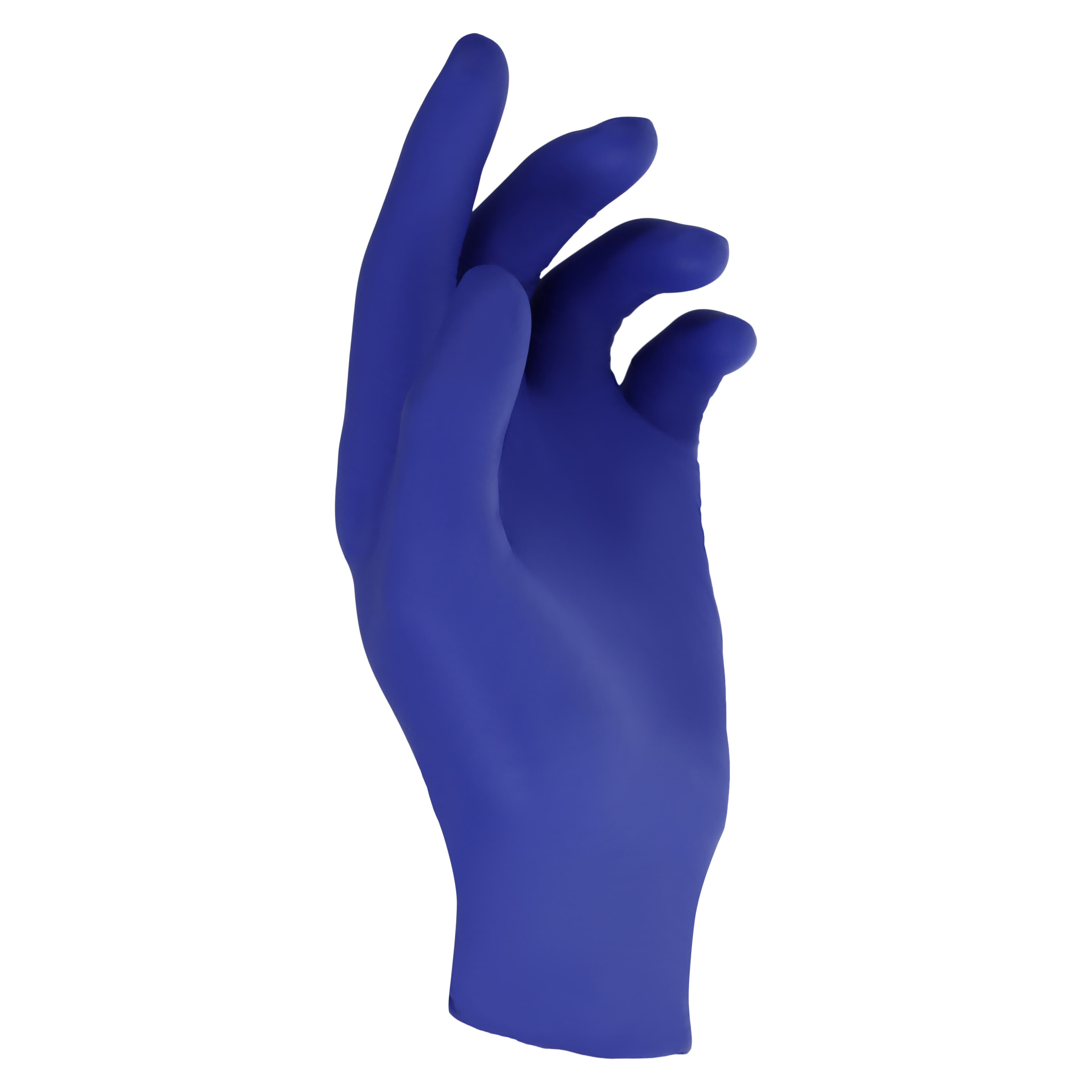 Medline SensiCare Silk Nitrile Exam Gloves, Small, Dark Blue, Non-Sterile thumbnail 2