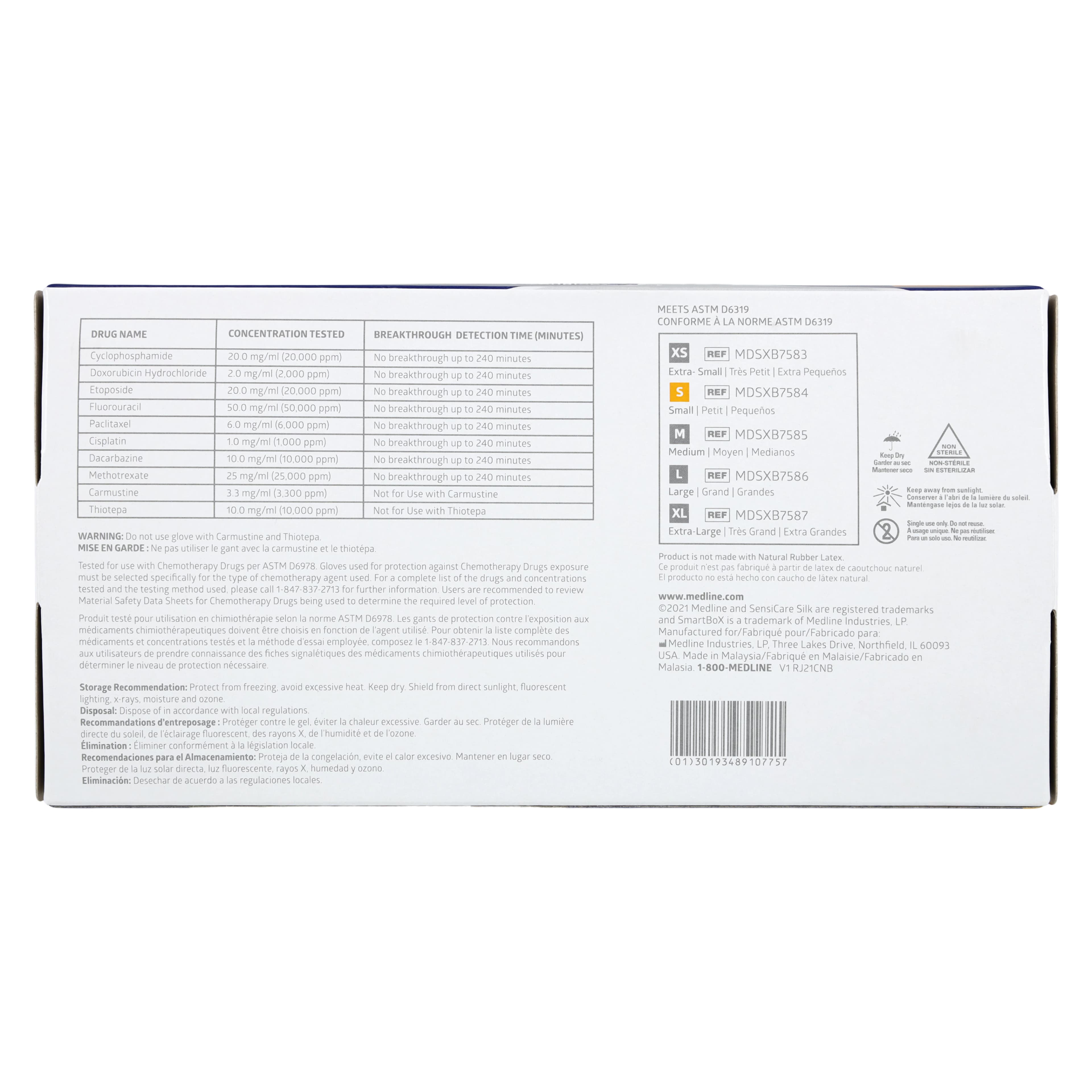 Medline SensiCare Silk Nitrile Exam Gloves, Small, Dark Blue, Non-Sterile thumbnail 4