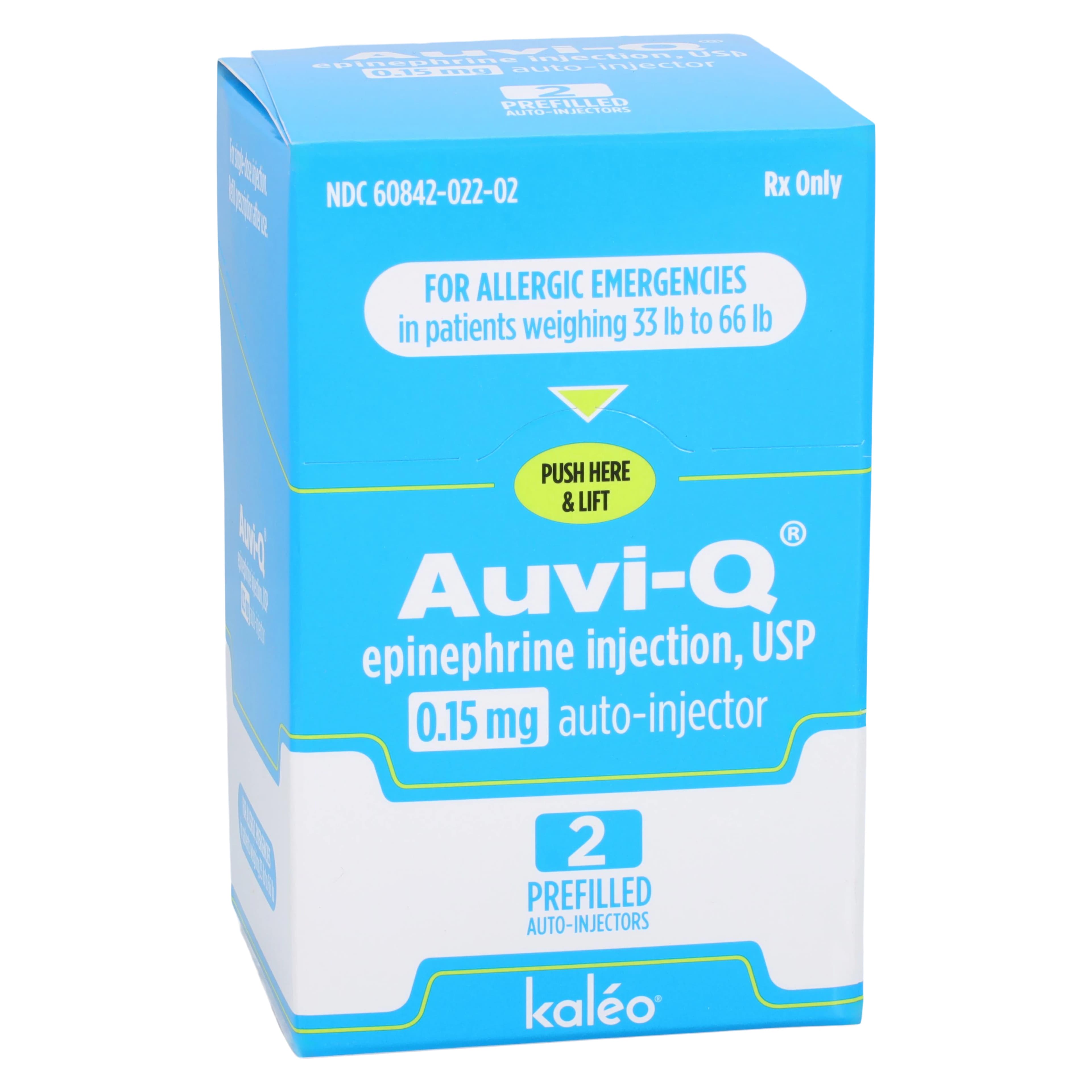 Auvi-Q Epinephrine Auto-Injector, 0.15 mg, 2-Pack - Auvi-Q Epi Auto-Injector - Image 1