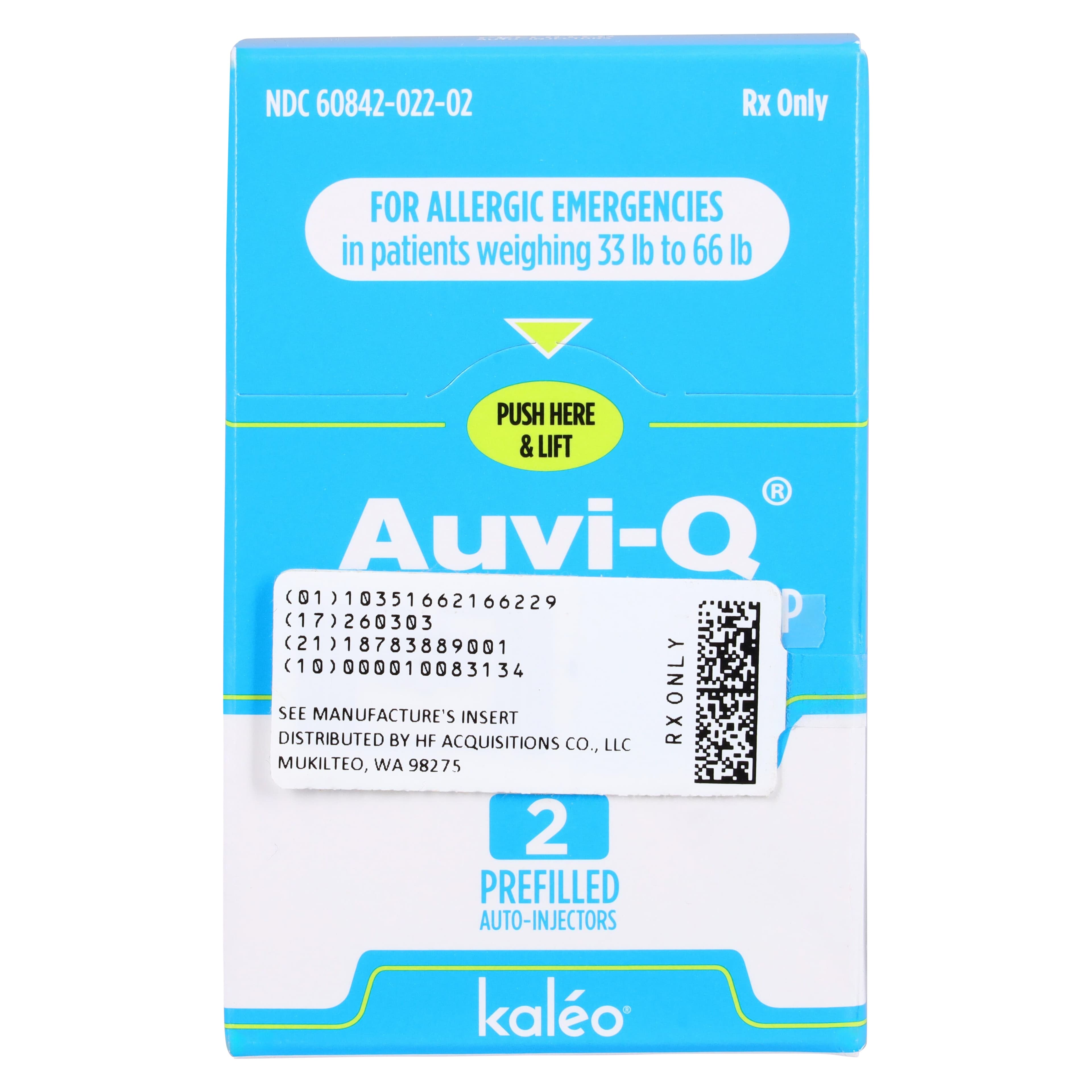 Auvi-Q Epinephrine Auto-Injector, 0.15 mg, 2-Pack thumbnail 2