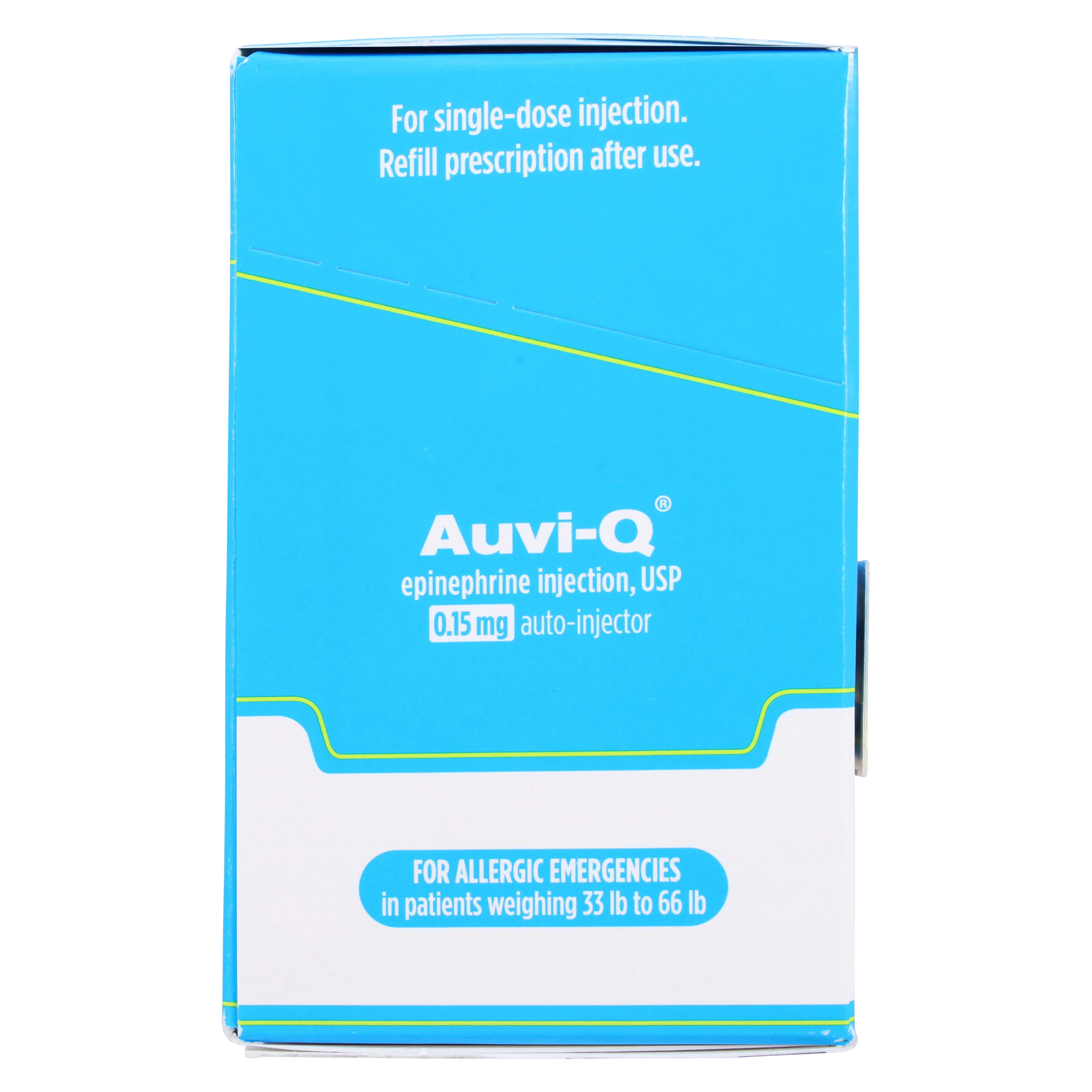 Auvi-Q Epinephrine Auto-Injector, 0.15 mg, 2-Pack thumbnail 3