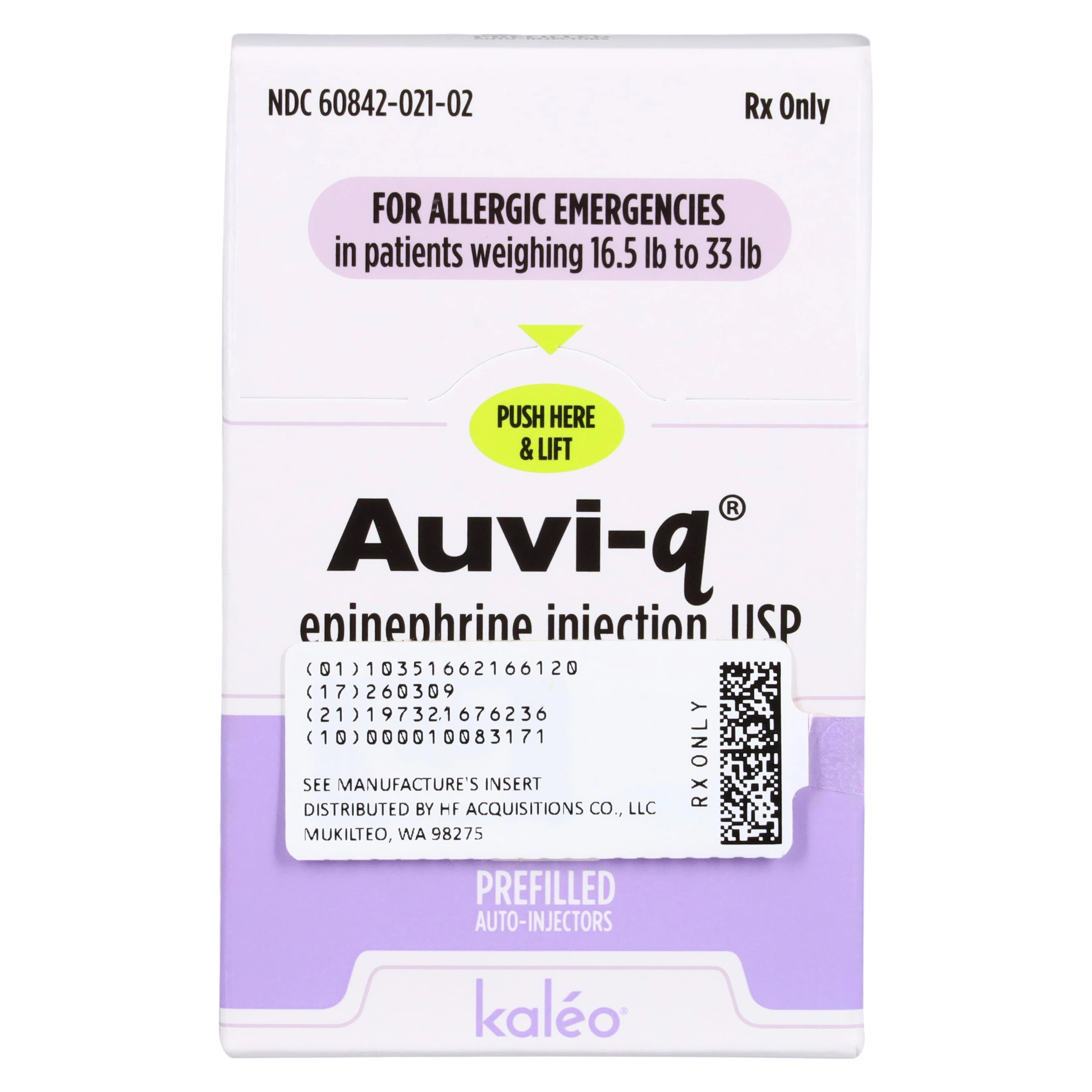 Auvi-Q Epinephrine Auto-Injector, 0.1mg, 2/Box thumbnail 2