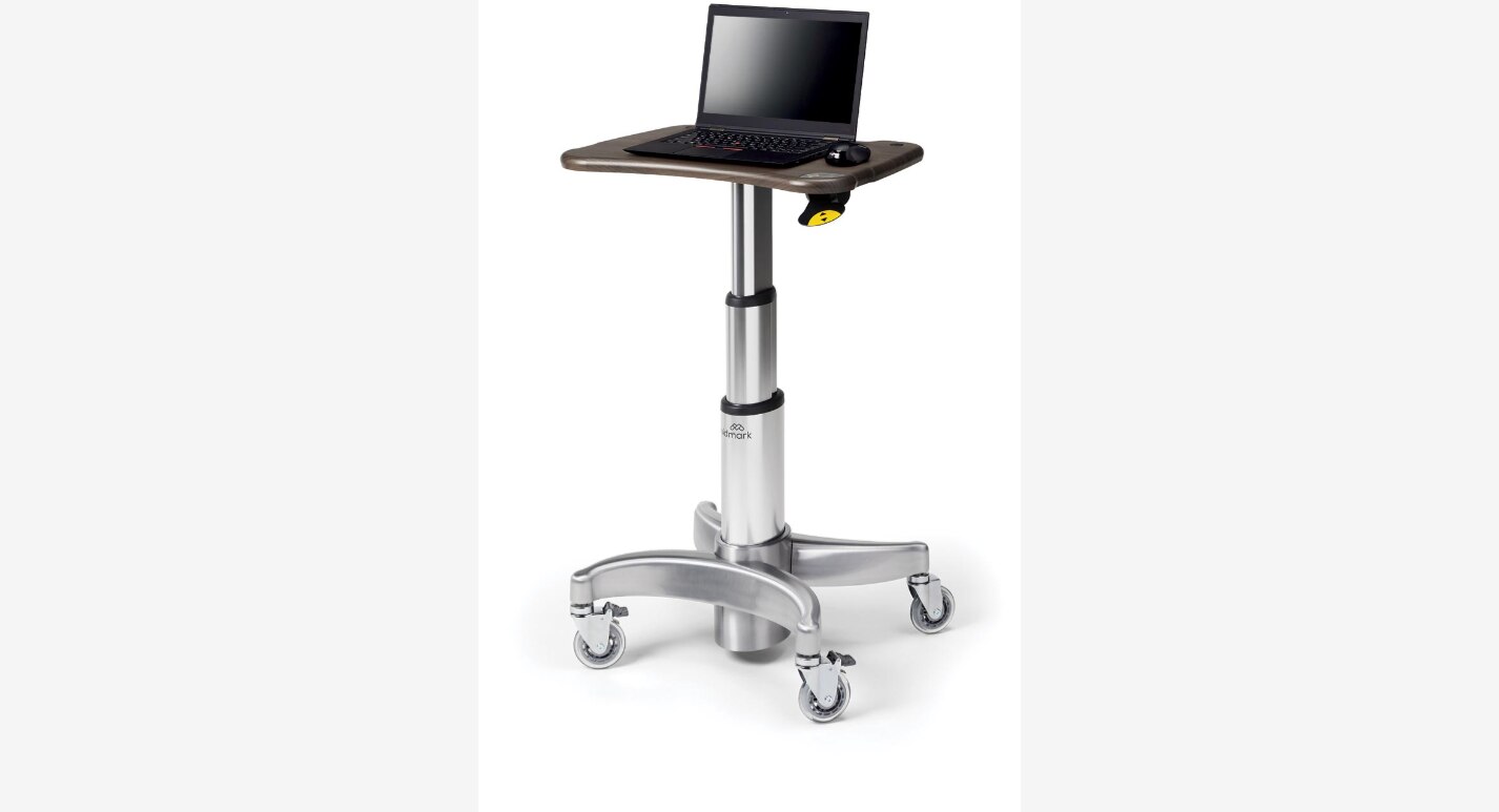Midmark 6215 Compact Rectangular Laptop Workstation, 17.5 x 23.5" Work Surface, with 2 Locking Casters, No Drawer, No Lock - 6215 Compact Rect Workstation - Image 1