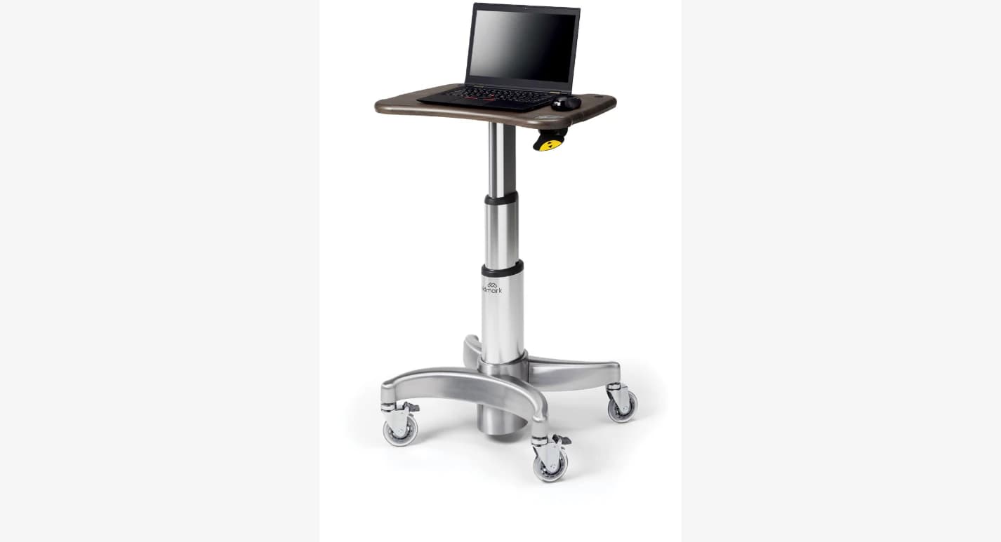 Midmark 6215 Compact Rectangular Laptop Workstation, 17.5 x 23.5" Work Surface, 2 Locking Casters, No Drawer, No Lock - 6215 Compact Rect Workstation - Image 1