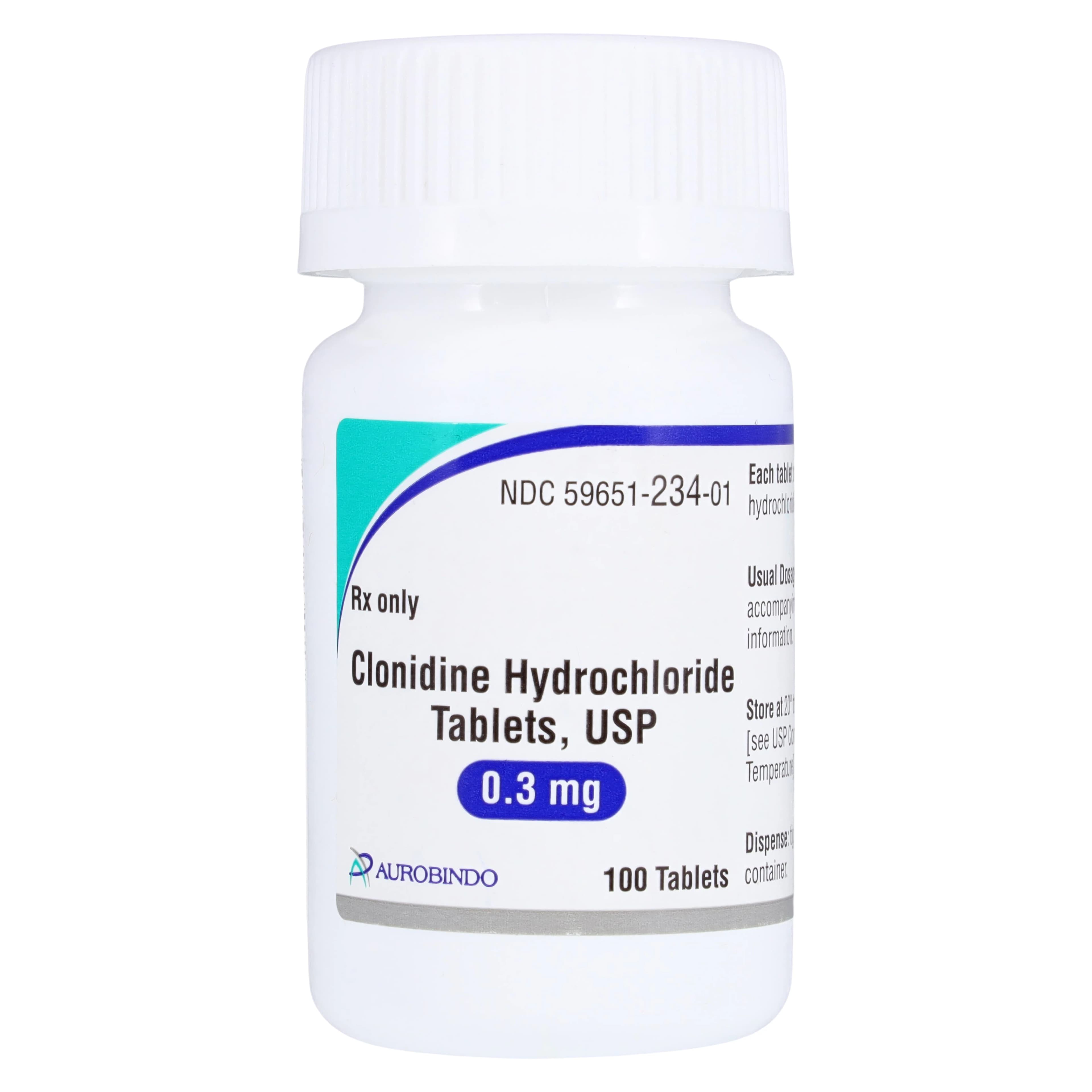 Clonidine HCl Tablets, 0.3mg, 100/Bottle - Clonidine HCl Tablets - Image 1