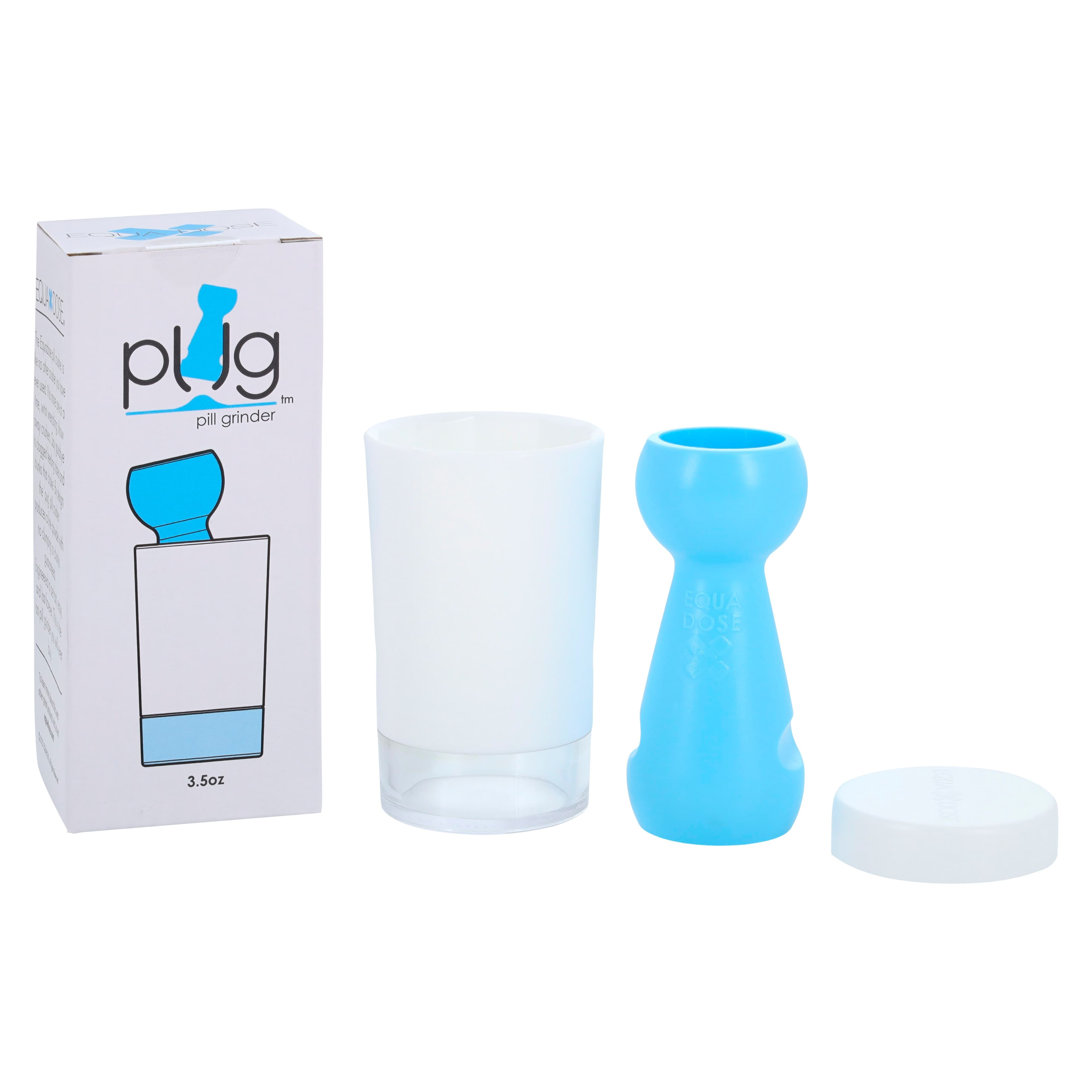 Equadose Pug Pill Crusher, Blue, Pestle/Jar/Lid, 6/Pack - Pug Pill Crusher - Image 1