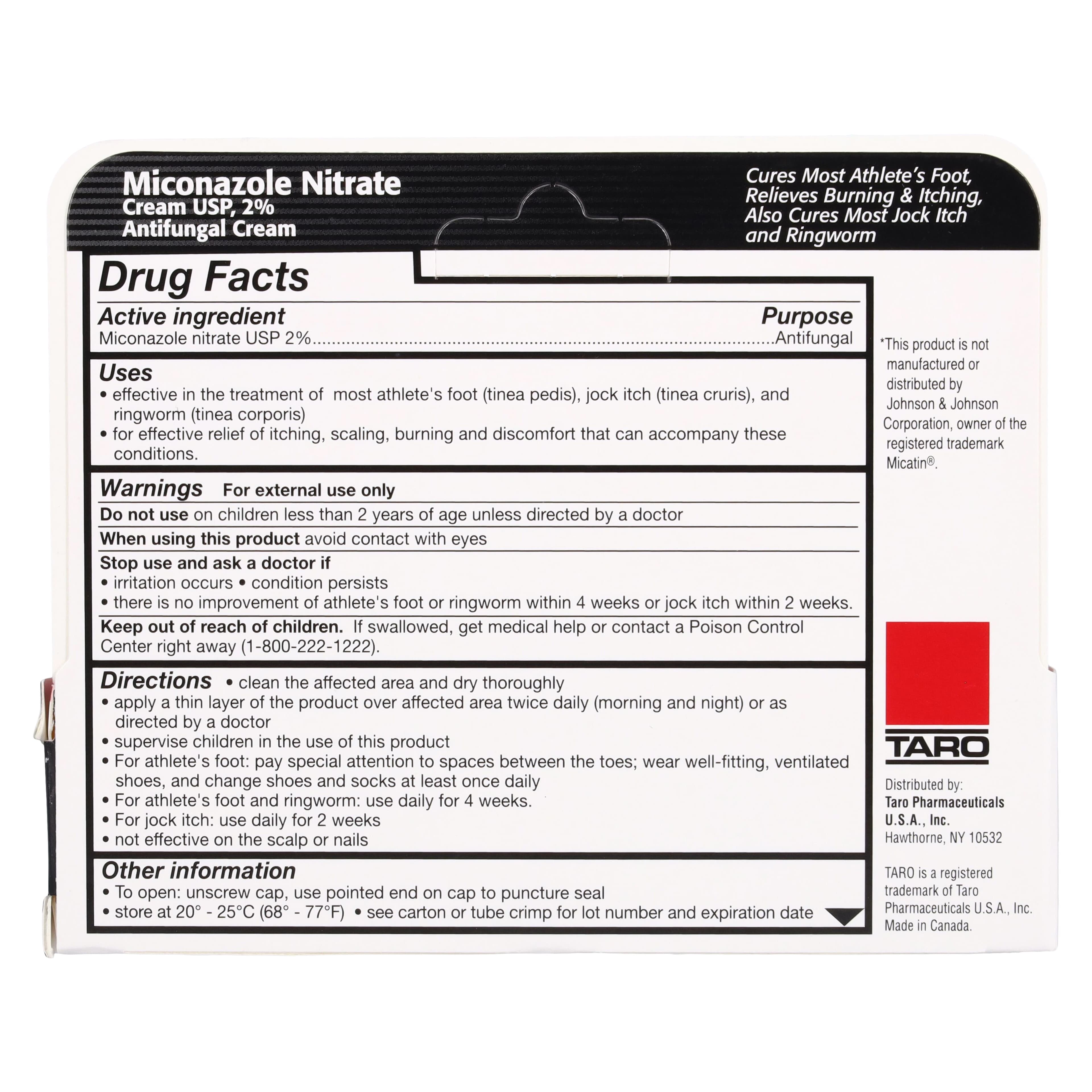 Miconazole Nitrate Cream 2%, 0.5 oz Tube, Taro Pharmaceutical thumbnail 5