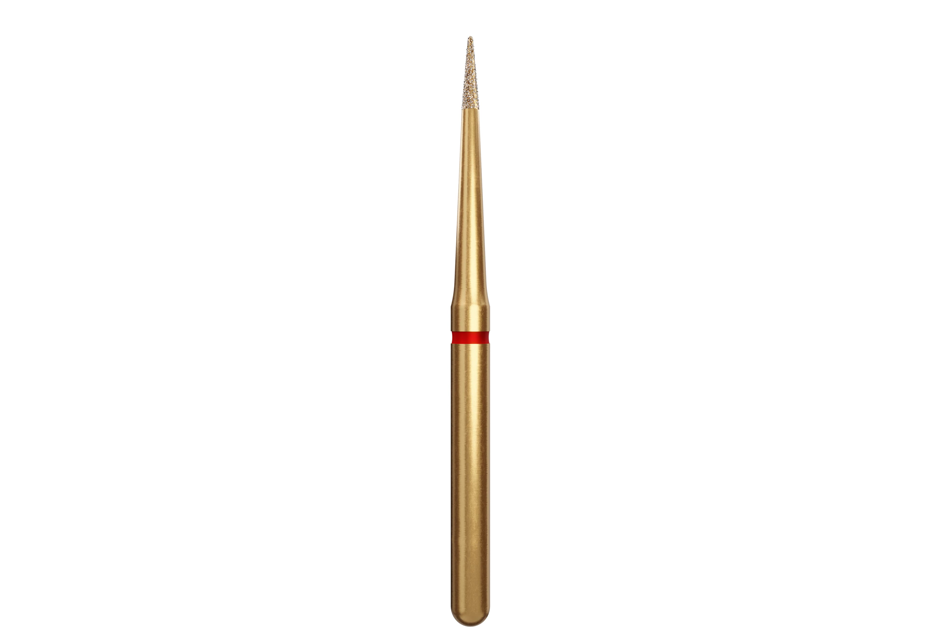 Coltene Alpen Multi-Use Multilayer Diamond Bur, FG, Fine, Red Ring, Esthetic Finishing, #ET3 (132-008), 0.8 mm Head Diameter, 3 mm Head Length, 5/Pkg - Alpen&reg; Diamonds - Fine - #132-008 (3.0)/ET3 - Image 1