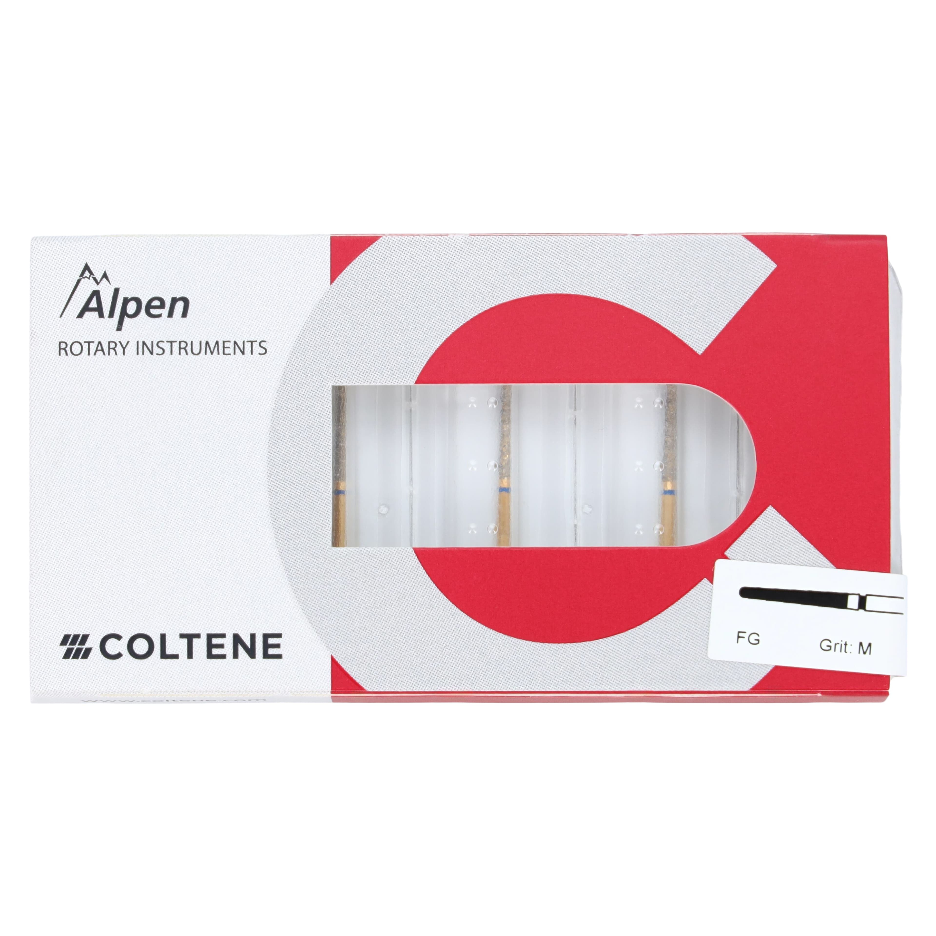 Coltene Alpen Multilayer Diamond Bur, Round End Taper, FG, Medium Grit, #850-016, 1.6 mm Head Diameter, 5/Pkg thumbnail 5
