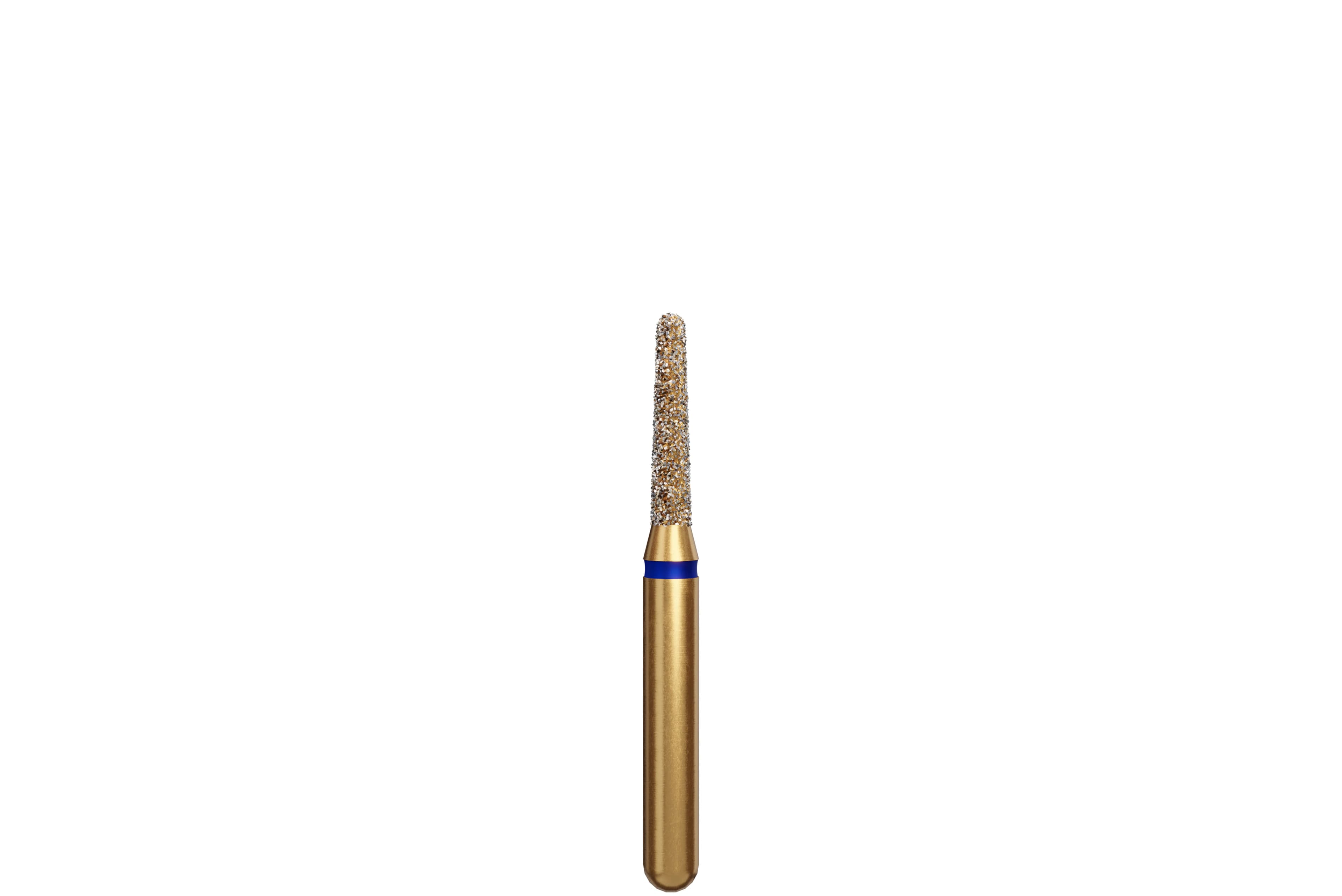 Coltene Alpen Multi-Use Multilayer Diamond Bur, FGSS, Medium Grit, Round End Taper, #855-014, 1.4 mm Head Diameter, 6 mm Head Length, 5/Pack - Alpen&reg; Diamonds - Medium - #855-014 (6.0) SS - Image 1