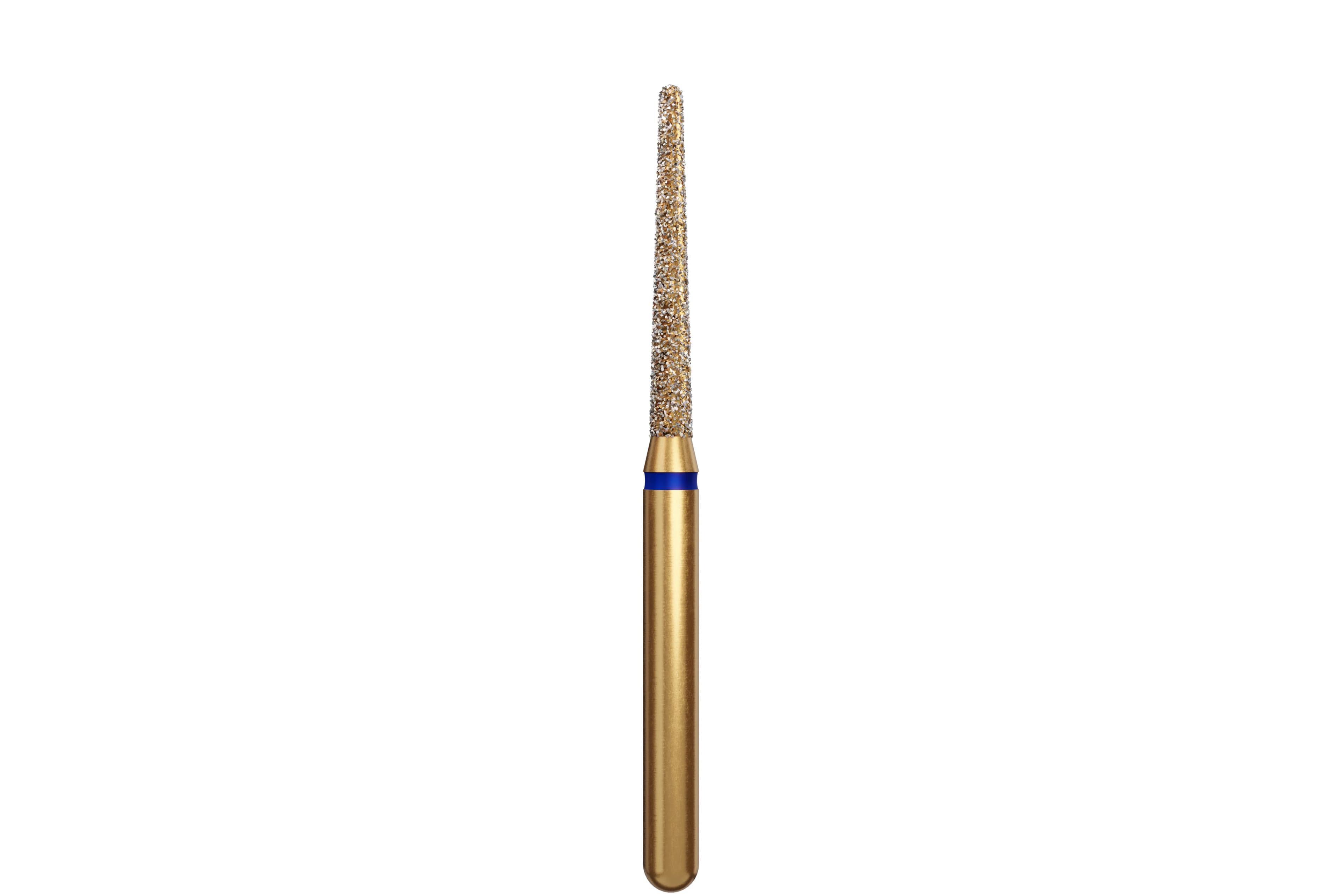 Coltene Alpen Multi-Use Multilayer Diamond Bur, FG, Medium Grit, Round End Taper Long, #856L-014, 1.4 mm Head Diameter, 10 mm Head Length, 5/Pkg - Alpen&reg; Diamonds - Medium - #856L-014 (10.0) - Image 1