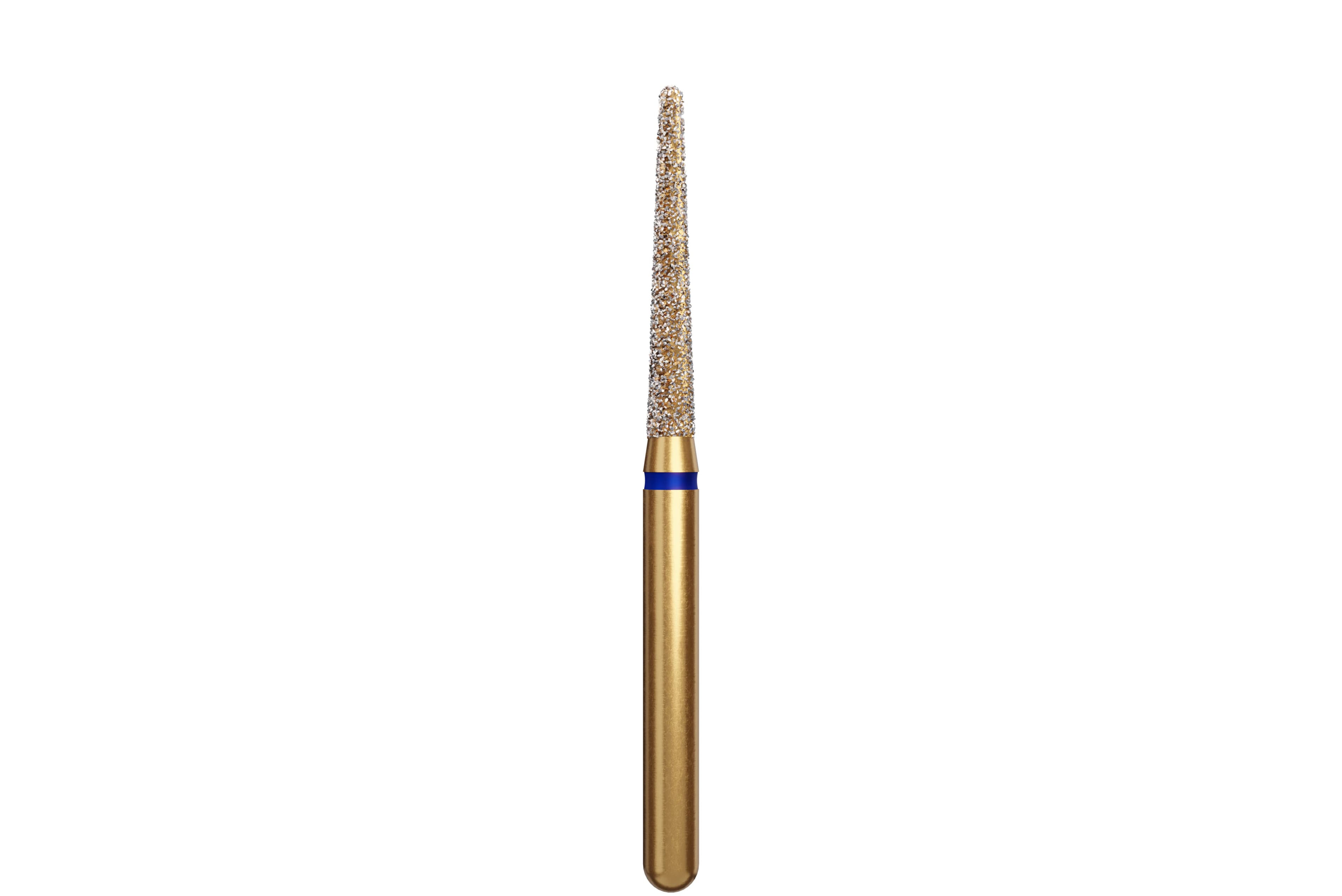Coltene Alpen Multi-Use Multilayer Diamond Bur, FG, Medium Grit, Long Round End Taper, #856L-016, 1.6 mm Head Diameter, 10 mm Head Length, 5/Pkg - Alpen&reg; Diamonds - Medium - #856L-016 (10.0) - Image 1