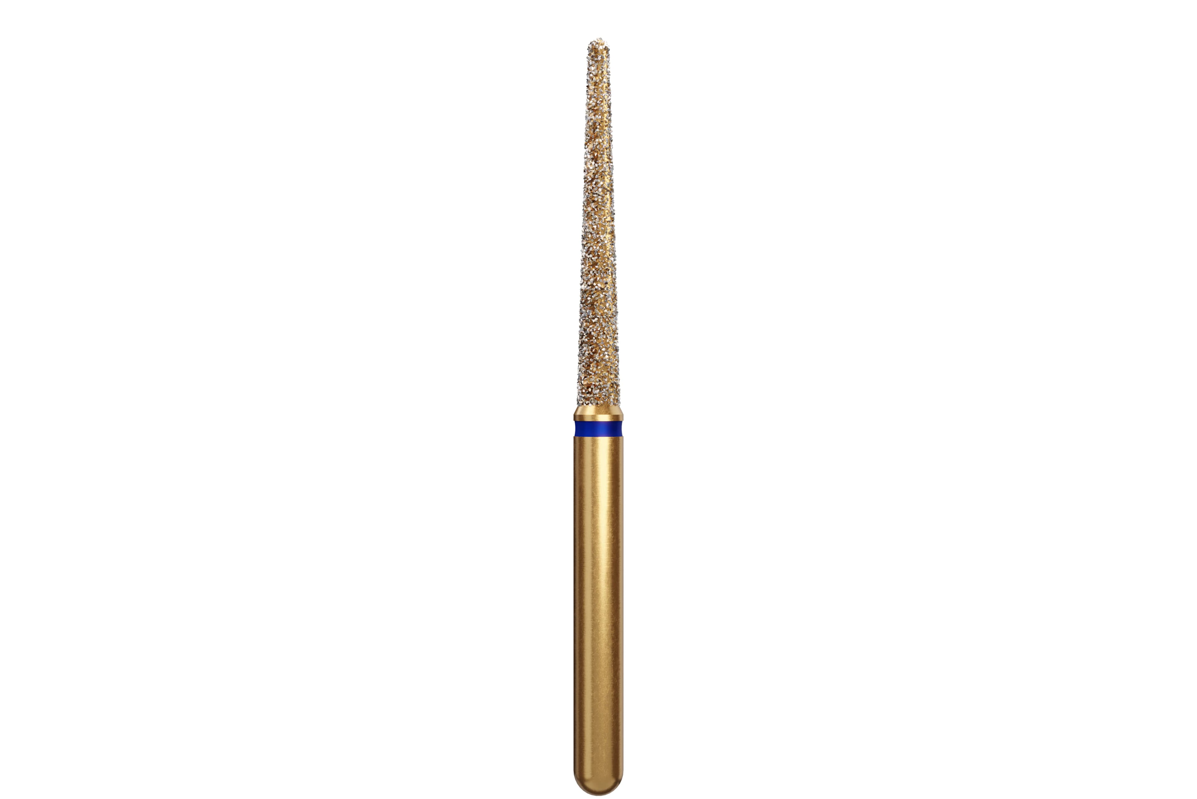 Alpen Multi-Use Multilayer Diamond Instrument, FG, Round End Taper Extra Long, Medium Grit, Blue Ring, #856XL, 1.6 mm Head Diameter, 12 mm Head Length, 5/Pkg - Alpen Multi-Use Multilayer Diamond Instruments – FG, Medium, Blue, Round End Taper Extra Long, # 856XL, 5/Pkg - 1.6 mm Head Diameter, 12 mm Head Length - Image 1