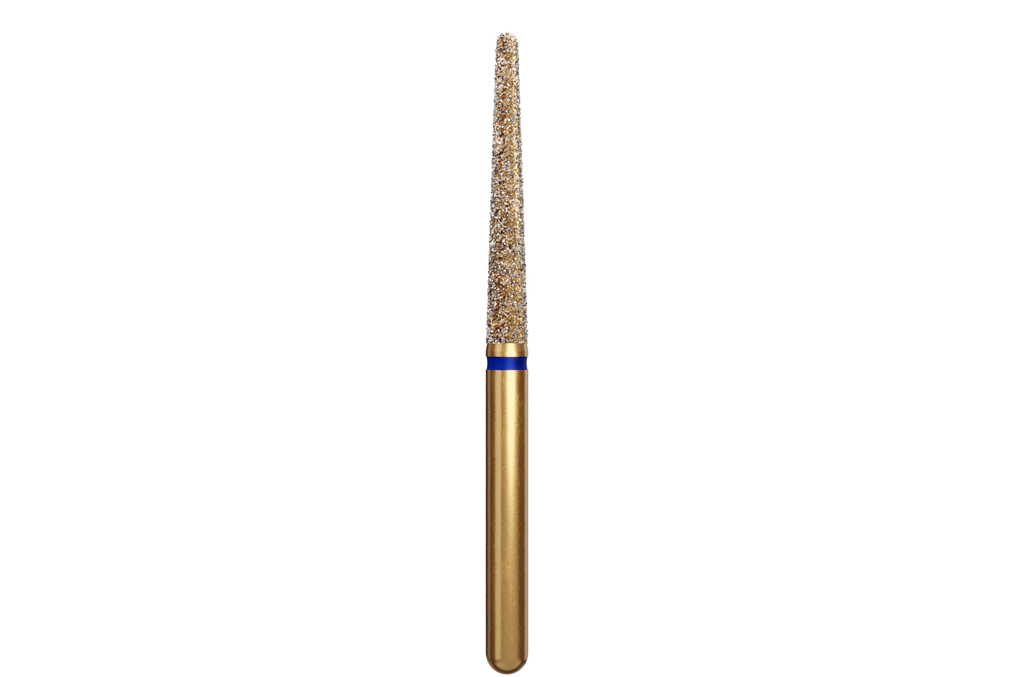 Alpen Multi-Use Multilayer Diamond Instrument, FG, Medium Grit, Blue Ring, Round End Taper Extra Long, #856XL, 1.8 mm Head Diameter, 12 mm Head Length, 5/Pkg - Alpen Multi-Use Multilayer Diamond Instruments – FG, Medium, Blue, Round End Taper Extra Long, # 856XL, 5/Pkg - 1.8 mm Head Diameter, 12 mm Head Length - Image 1