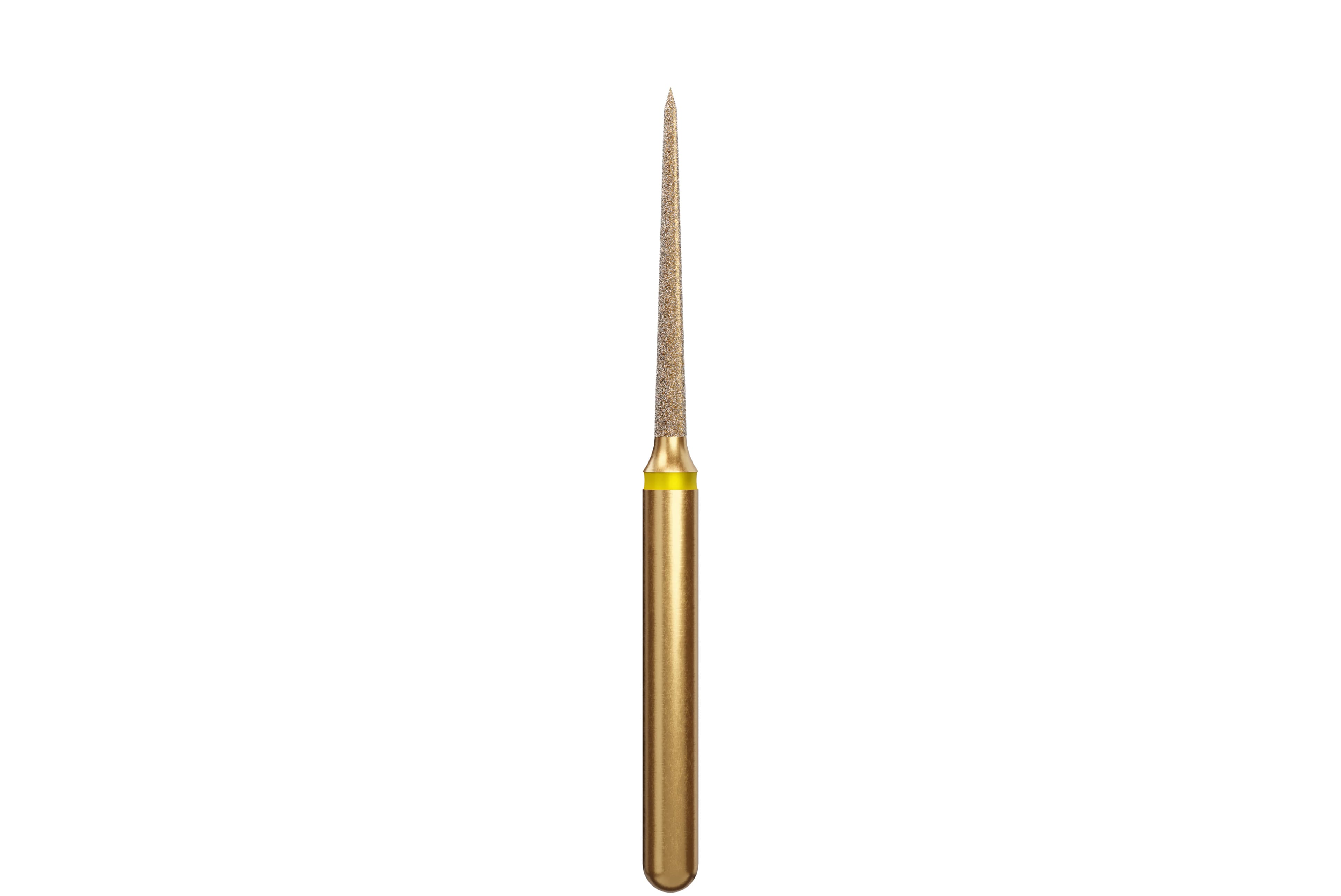 Coltene Alpen Multi-Use Multilayer Diamond Bur, FG, Extra Fine, Flame/Needle Shape, #859-010, 1 mm Head Diameter, 10 mm Head Length, 5/Pkg - Alpen&reg; Diamonds - Extra Fine - #859-010 (10.0) - Image 1