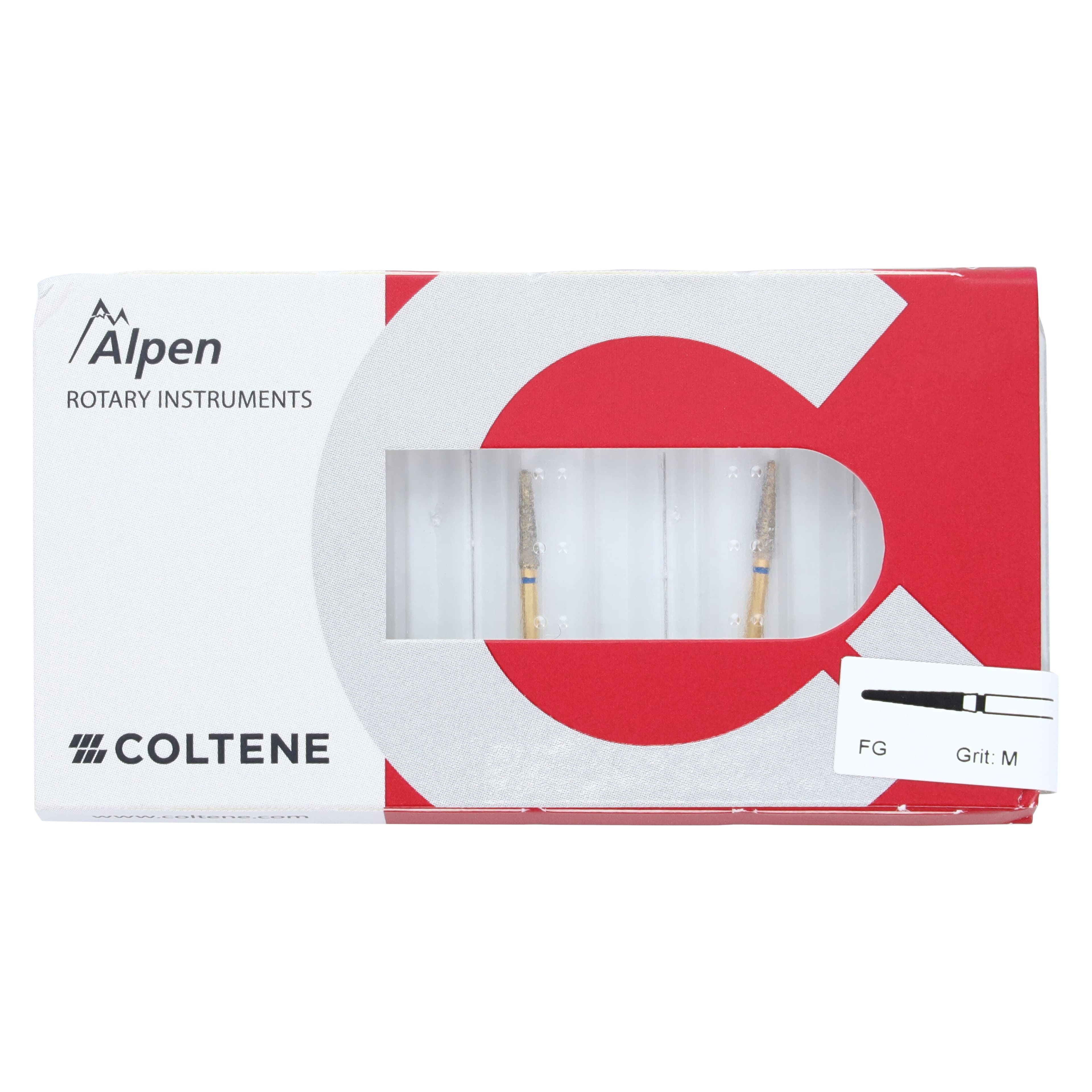 Coltene Alpen Multi-Use Diamond Bur, FG, Round End Taper, Medium Grit, #856-021, 2.1mm Head Diameter, 5/Pkg thumbnail 5