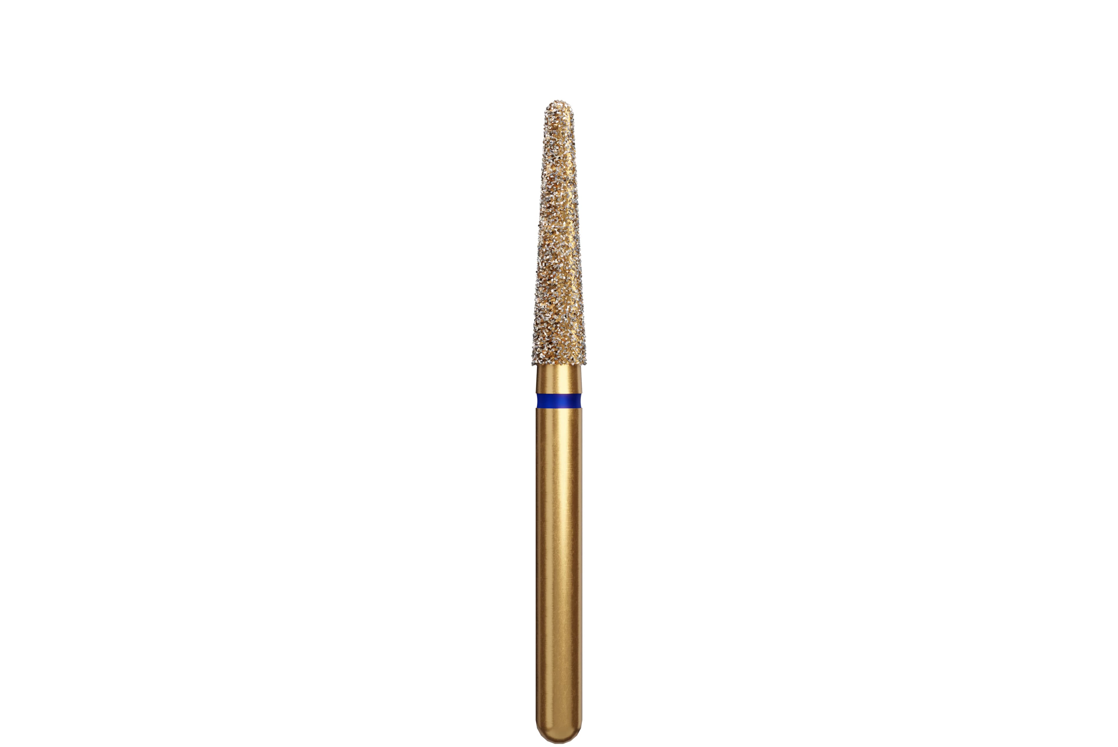 Alpen Multi-Use Multilayer Diamond Instrument, FG, Medium Grit, Blue Ring, Round End Taper, #856, 2.1 mm Head Diameter, 9 mm Head Length, 5/Pkg (G856-314-021-09.0) - Alpen Multi-Use Multilayer Diamond Instruments – FG, Medium, Blue, Round End Taper, 5/Pkg - # 856, 2.1 mm Head Diameter, 9 mm Head Length, 5/Pkg - Image 1