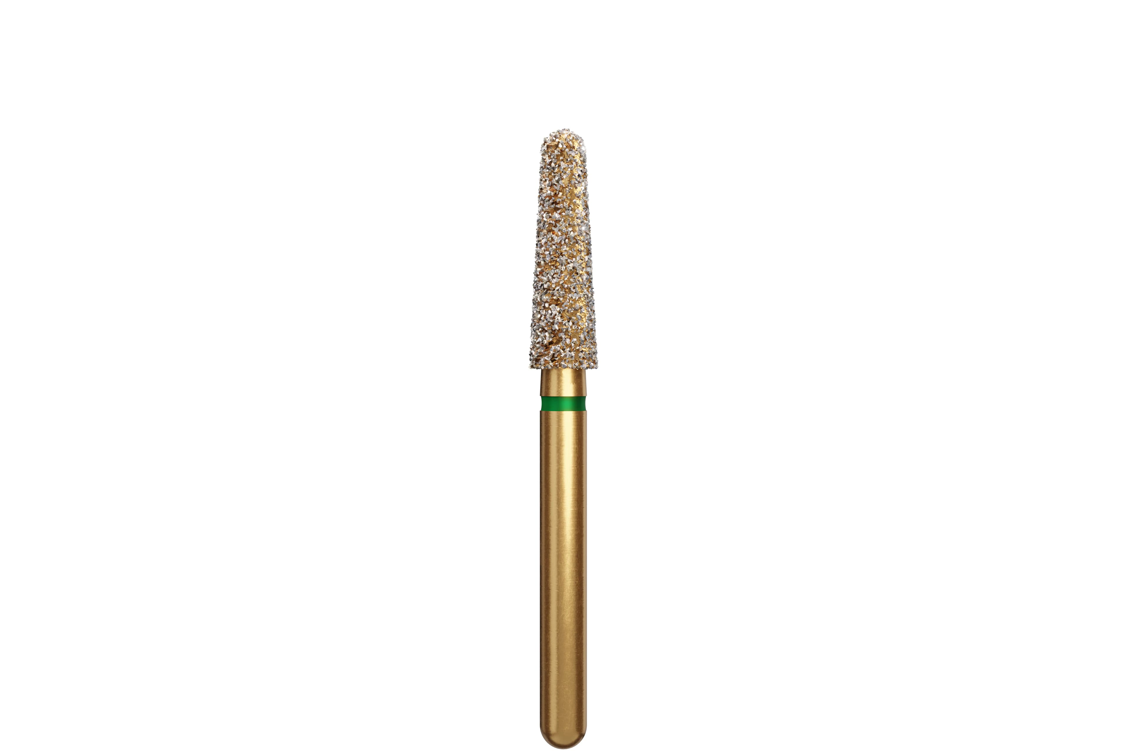 Coltene Alpen Multi-Use Multilayer Diamond Bur, Coarse, Round End Taper, FG, #856-025, 2.5 mm Head Diameter, 8 mm Head Length, 5/Pack - Alpen&reg; Diamonds - Coarse - #856-025 (8.0) - Image 1
