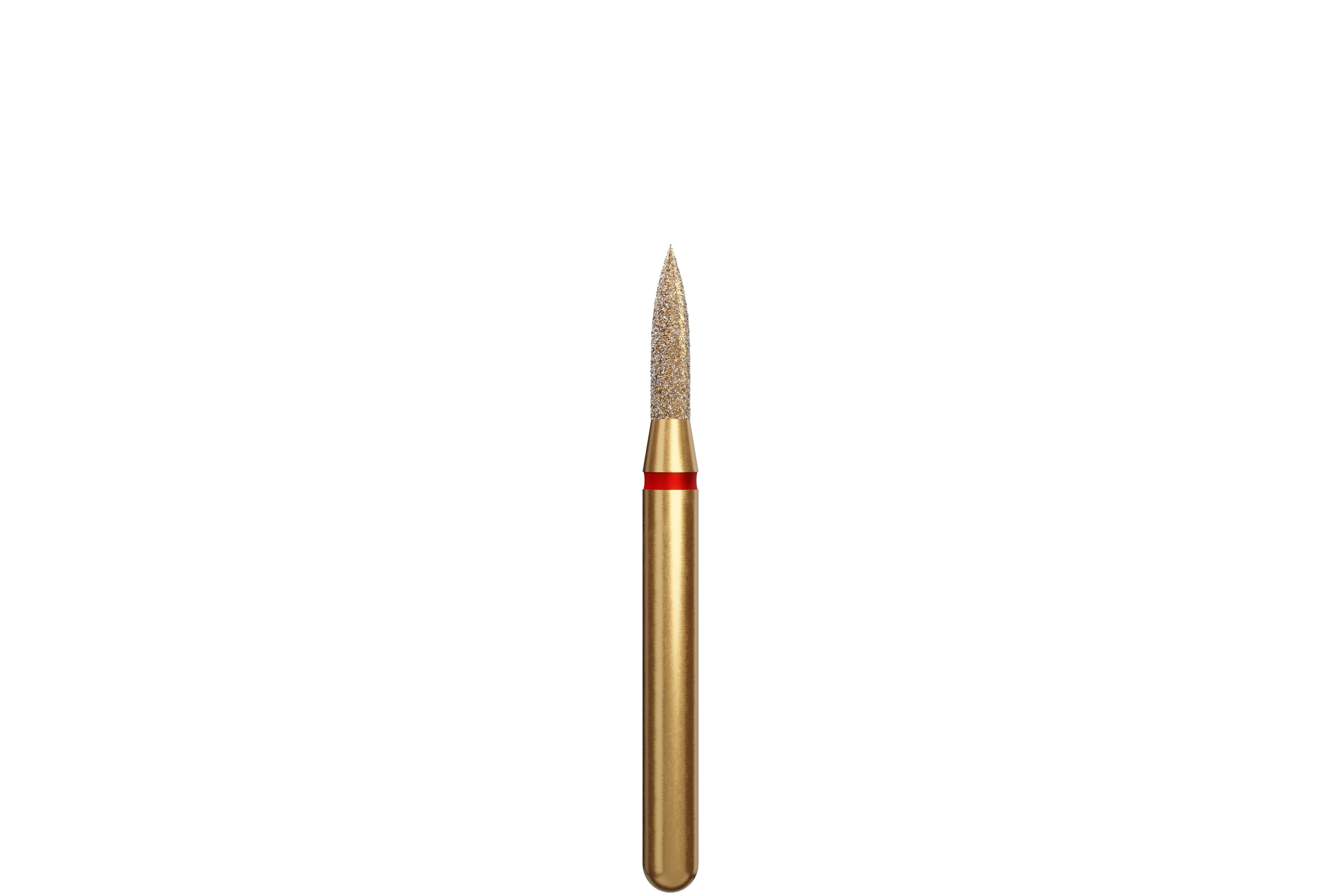 Coltene Alpen Multi-Use Multilayer Diamond Bur, FG, Fine, Flame, #860-012, 1.2 mm Head Diameter, 5 mm Head Length, 5/Pkg - Alpen&reg; Diamonds - Fine - #860-012 (5.0) - Image 1