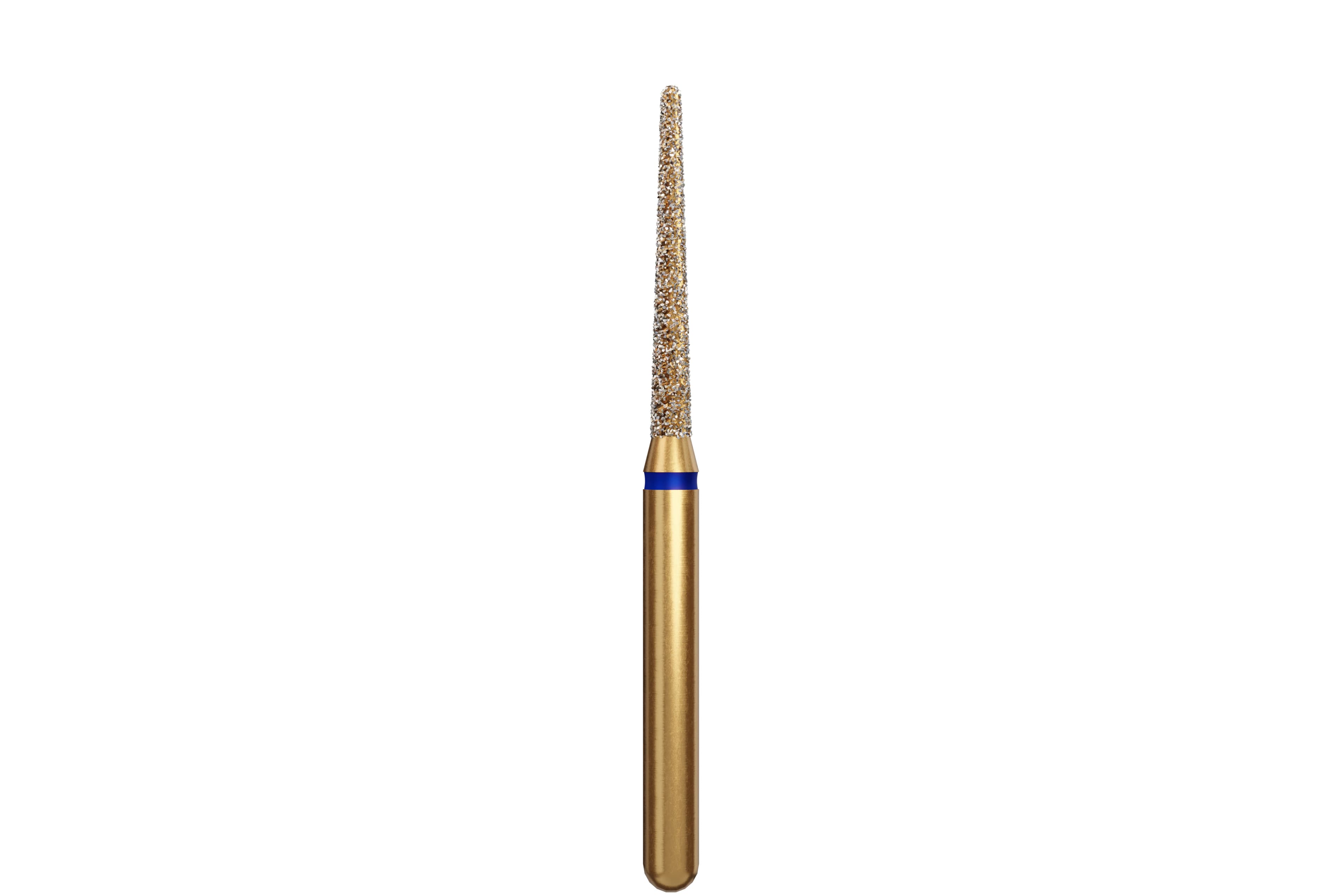 Alpen Multi-Use Multilayer Diamond Instrument, FG, Medium Grit, Blue Ring, Round End Taper Narrow, #850N, 1.4 mm Head Diameter, 10 mm Head Length, 5/Pkg - Alpen Multi-Use Multilayer Diamond Instruments – FG, Medium, Blue, Round End Taper Narrow, 5/Pkg - # 850N, 1.4 mm Head Diameter, 10 mm Head Length - Image 1