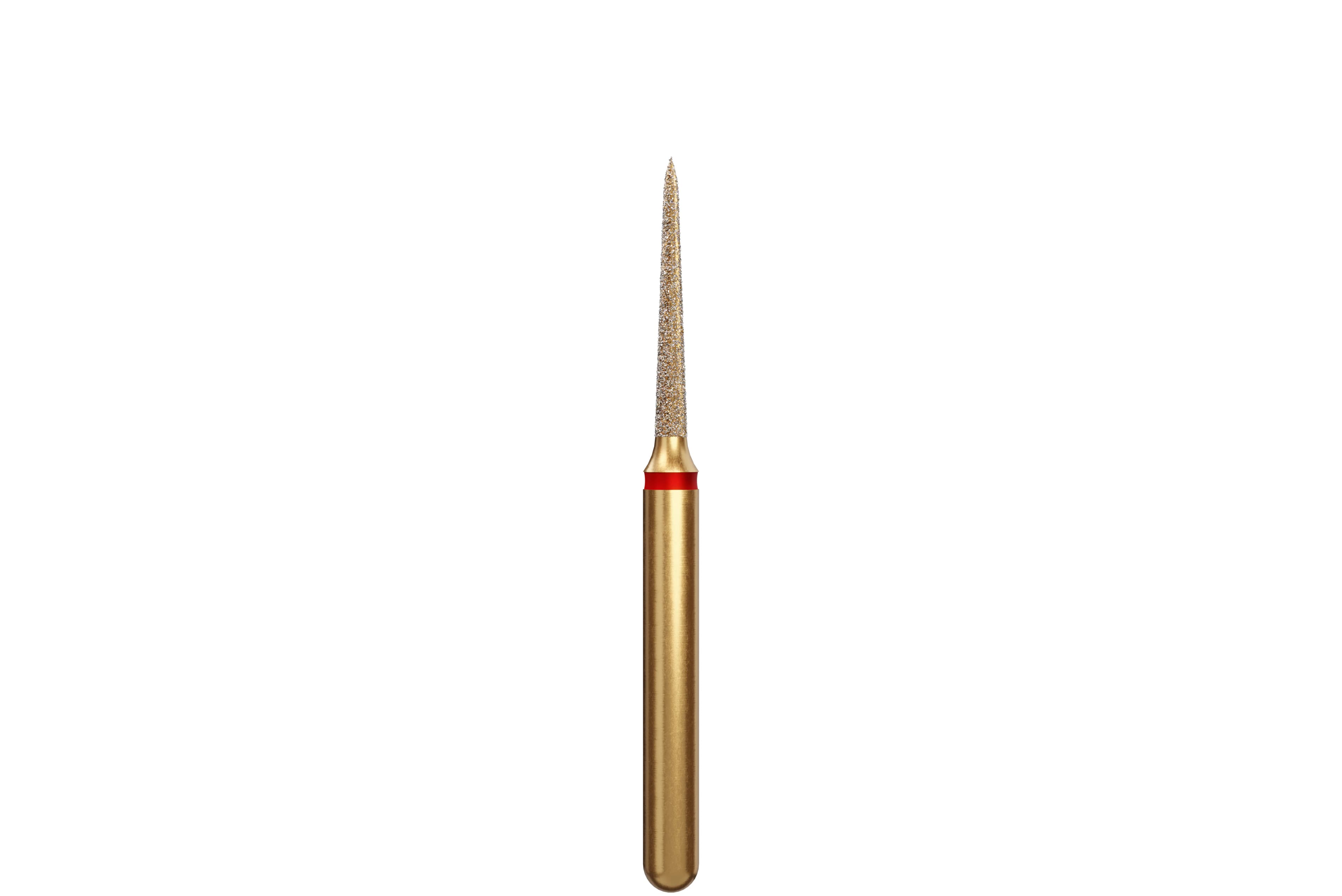 Coltene Alpen Multi-Use Multilayer Diamond Bur, Fine Grit, Tapered Torpedo/Curettage, FG, 1 mm Head Diameter, 8 mm Head Length, 5/Pkg, #878K-010 - Alpen&reg; Diamonds - Fine - #878K-010 (8.0) - Image 1