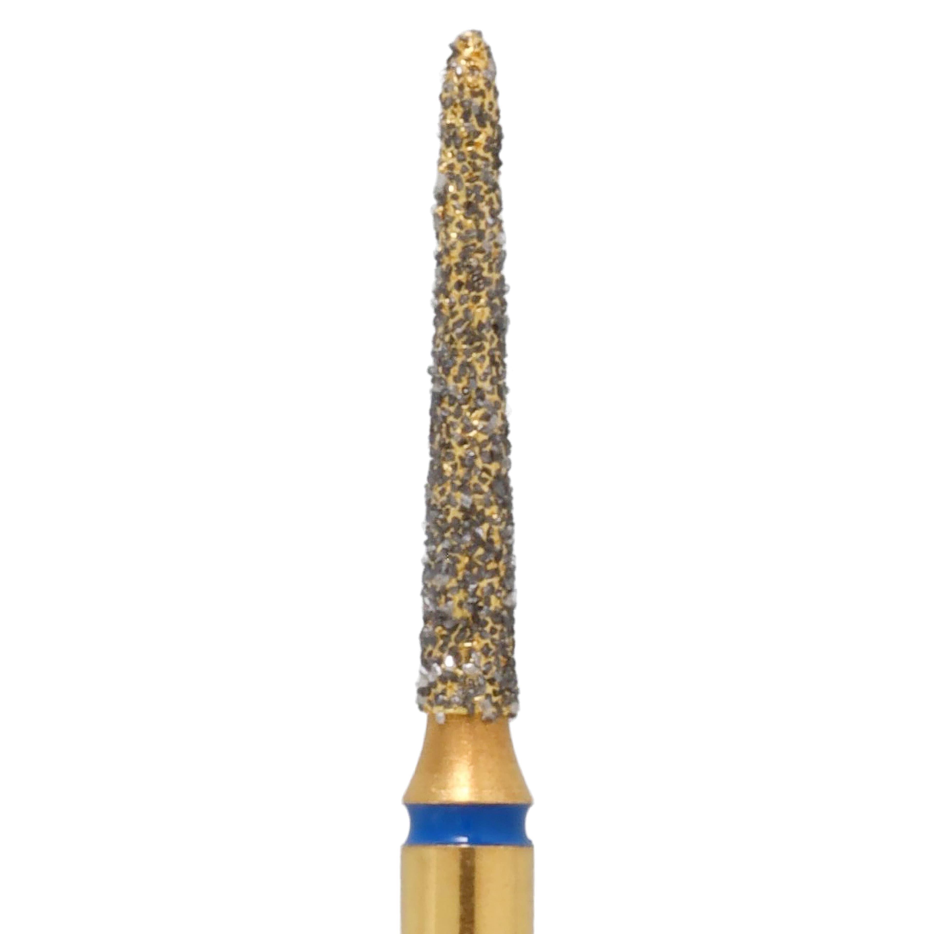 Coltene Alpen Multi-Use Multilayer Diamond Bur, FG, Medium Grit, Tapered Torpedo/Curettage, #878K-012, 1.2 mm Head Diameter, 8 mm Head Length, 5/Pkg thumbnail 3
