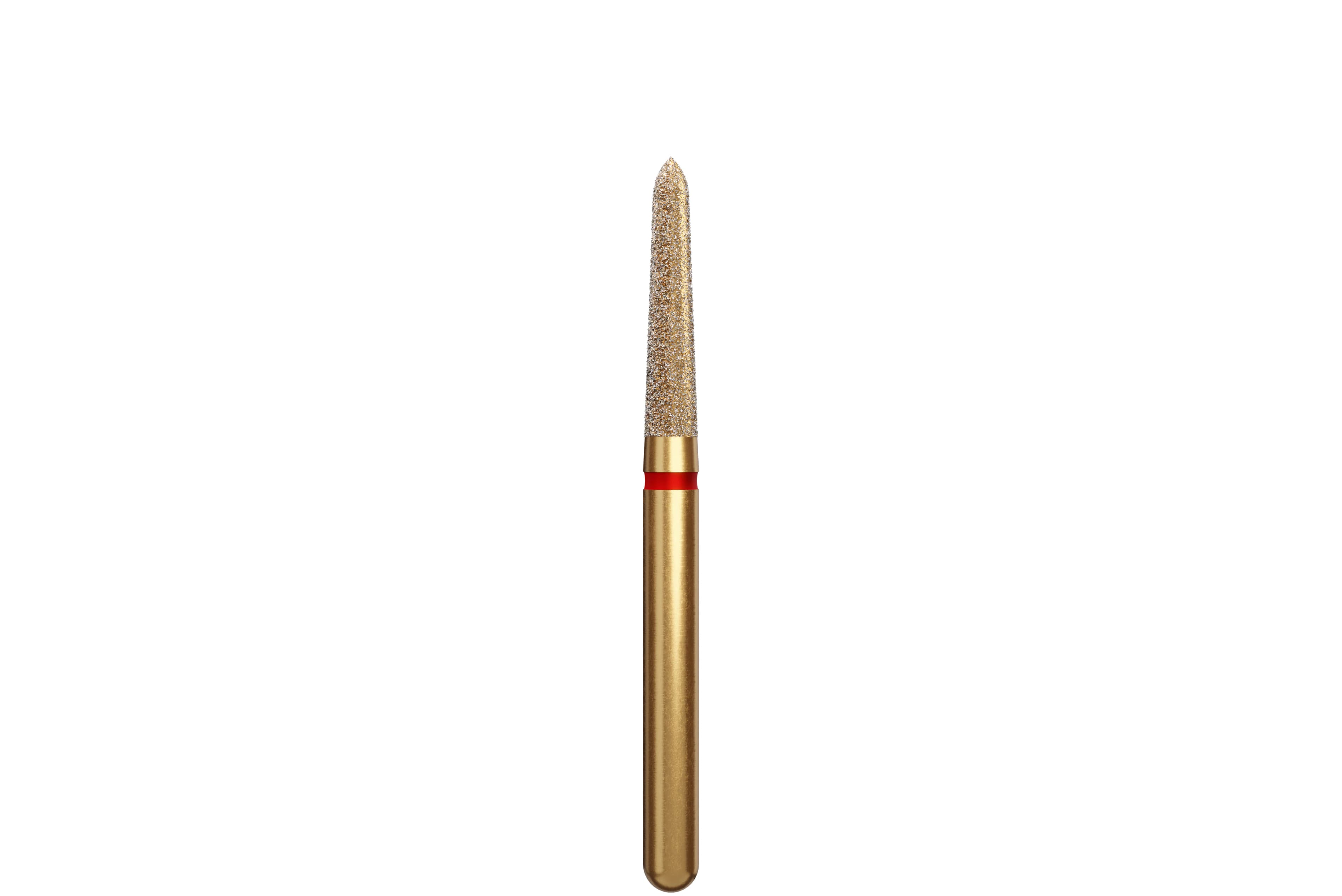 Coltene Alpen Multi-Use Multilayer Diamond Instrument, FG, Fine Grit, Red Ring, Tapered Torpedo/Curettage, #878K, 1.6 mm Head Diameter, 8 mm Head Length, 5/Pkg - Alpen Multi-Use Multilayer Diamond Instruments – FG, Fine, Red, Tapered Torpedo/Curettage, 5/Pkg - # 878K, 1.6 mm Head Diameter, 8 mm Head Length - Image 1