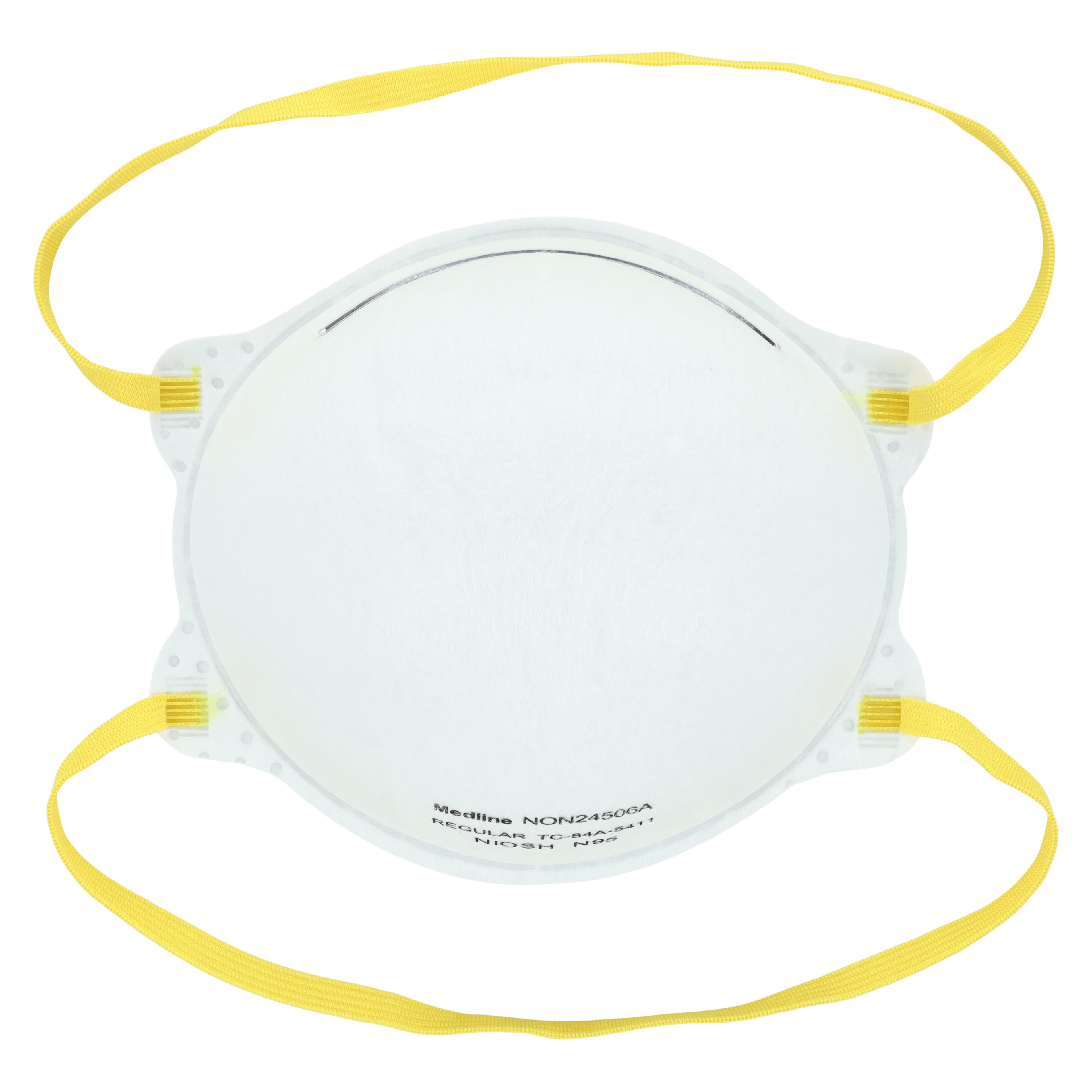 Medline N95 Surgical Respirator Mask, Regular Size, White, 20/Box thumbnail 4
