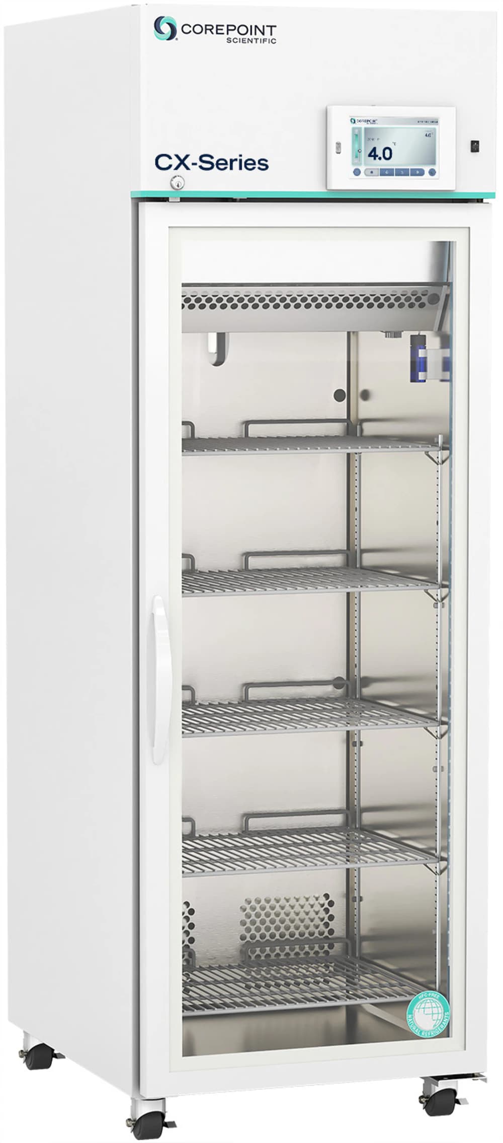 Corepoint Laboratory Refrigerator, Glass Door, Touchscreen, 23 Cu Ft, Right Hinge, 1-10°C, Cycle Defrost, 01KT0J07SV4Q4WMC3SG63SKAMD - Glass Door Fridge Touchscreen - Image 1
