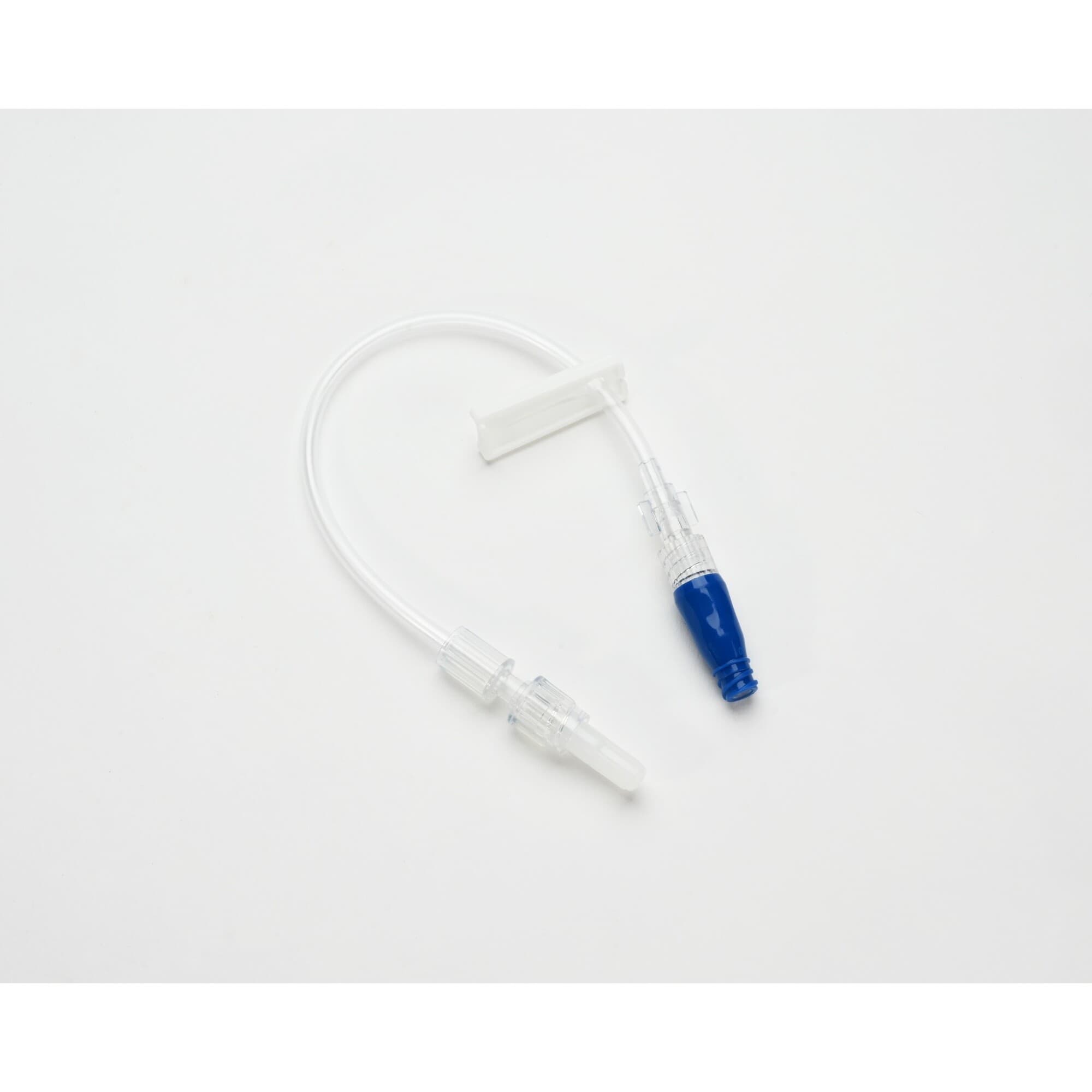 Truecare Biomedix IV Extension Set, Mini Bore, 14" Rotating Male Luer, Slide Clamp, Bonded Needle-Free Valve, 50/Box thumbnail 2