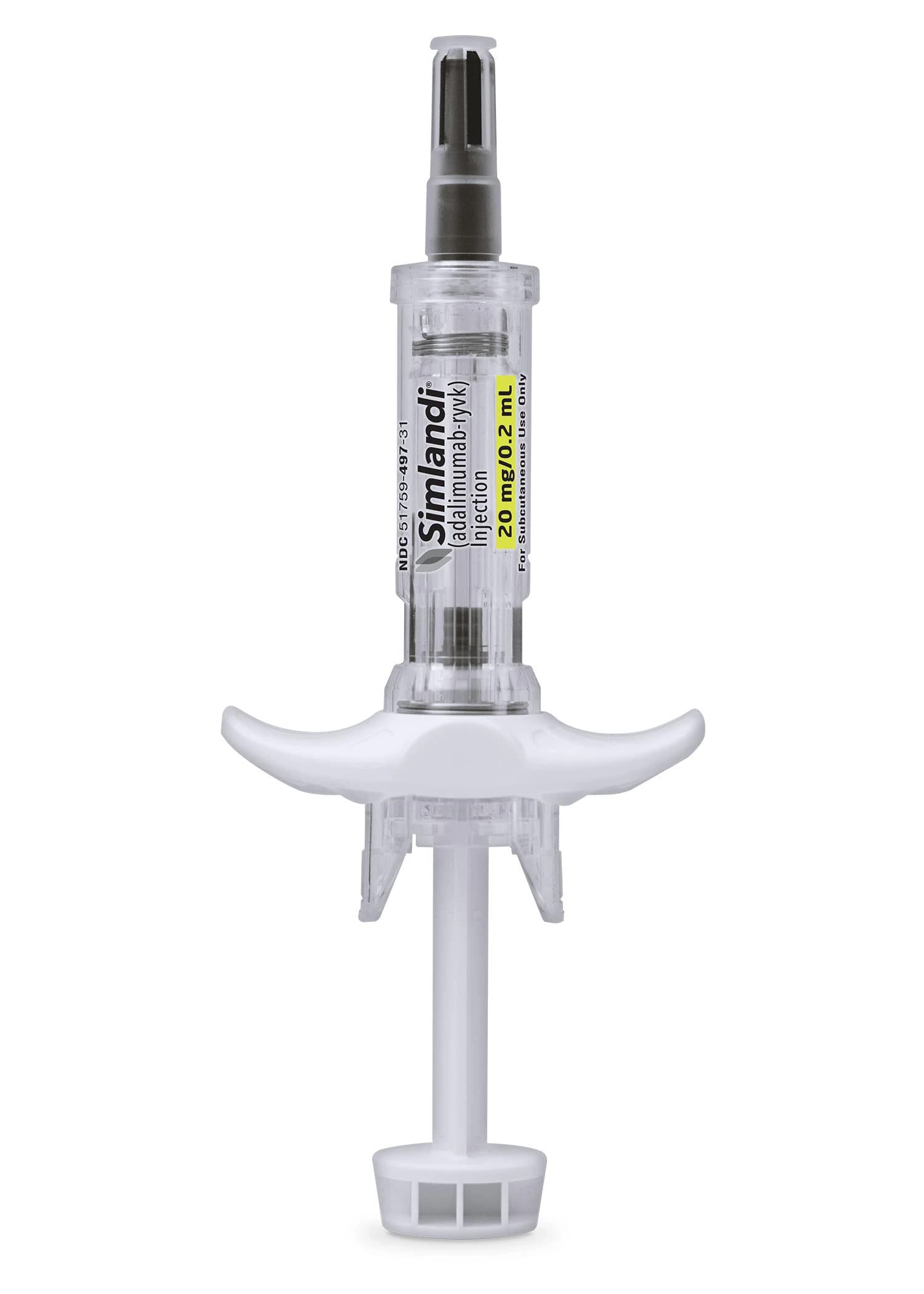 Simlandi (adalimumab-adaz) Injection 20mg Prefilled Syringe, 0.2mL, 2/Package - Simlandi Inj Prefilled Syringe - Image 1