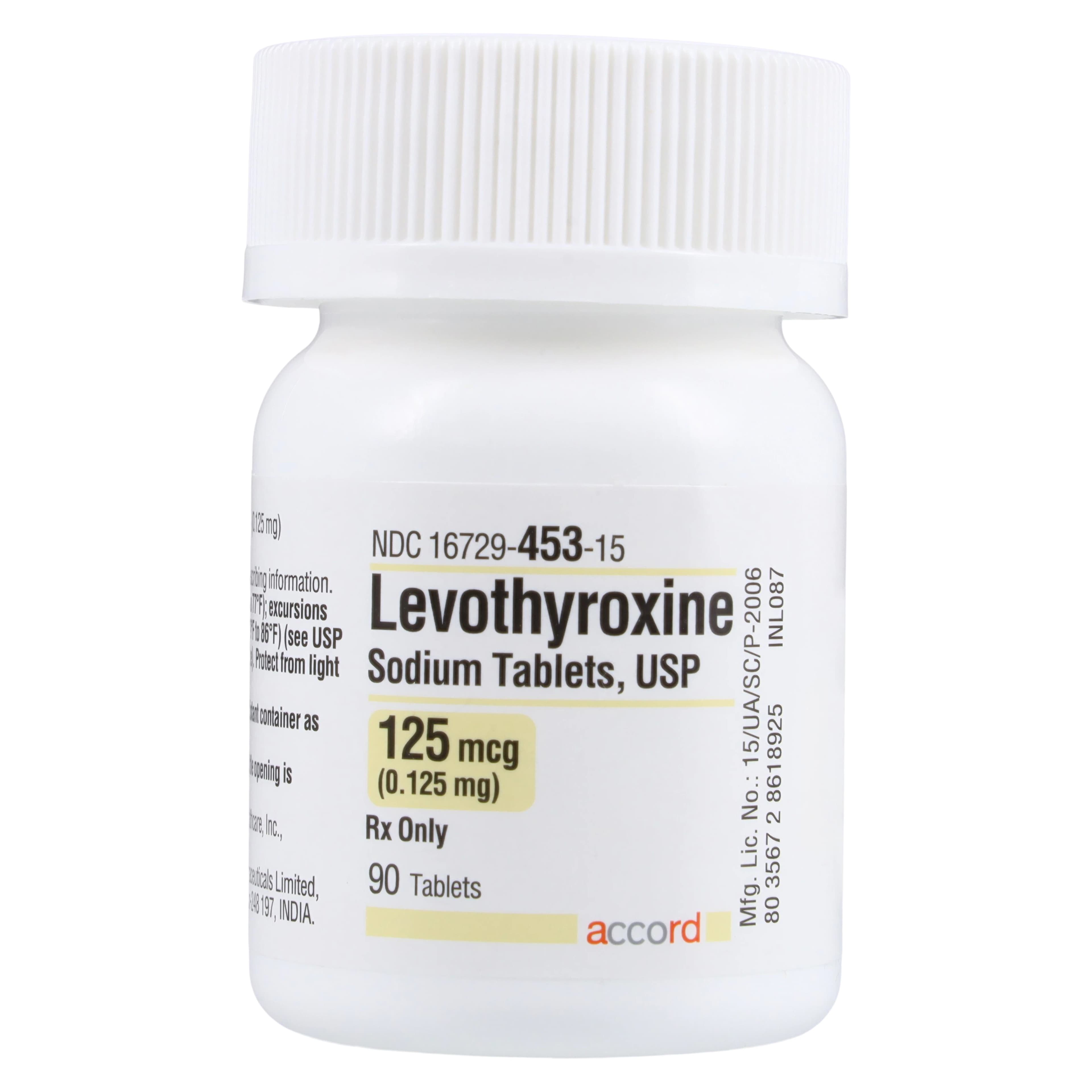 Levothyroxine Sodium Tablets, 125 mcg, 90 Tablets/Bottle, Accord Healthcare - Levothyroxine Sodium Tablets - Image 1
