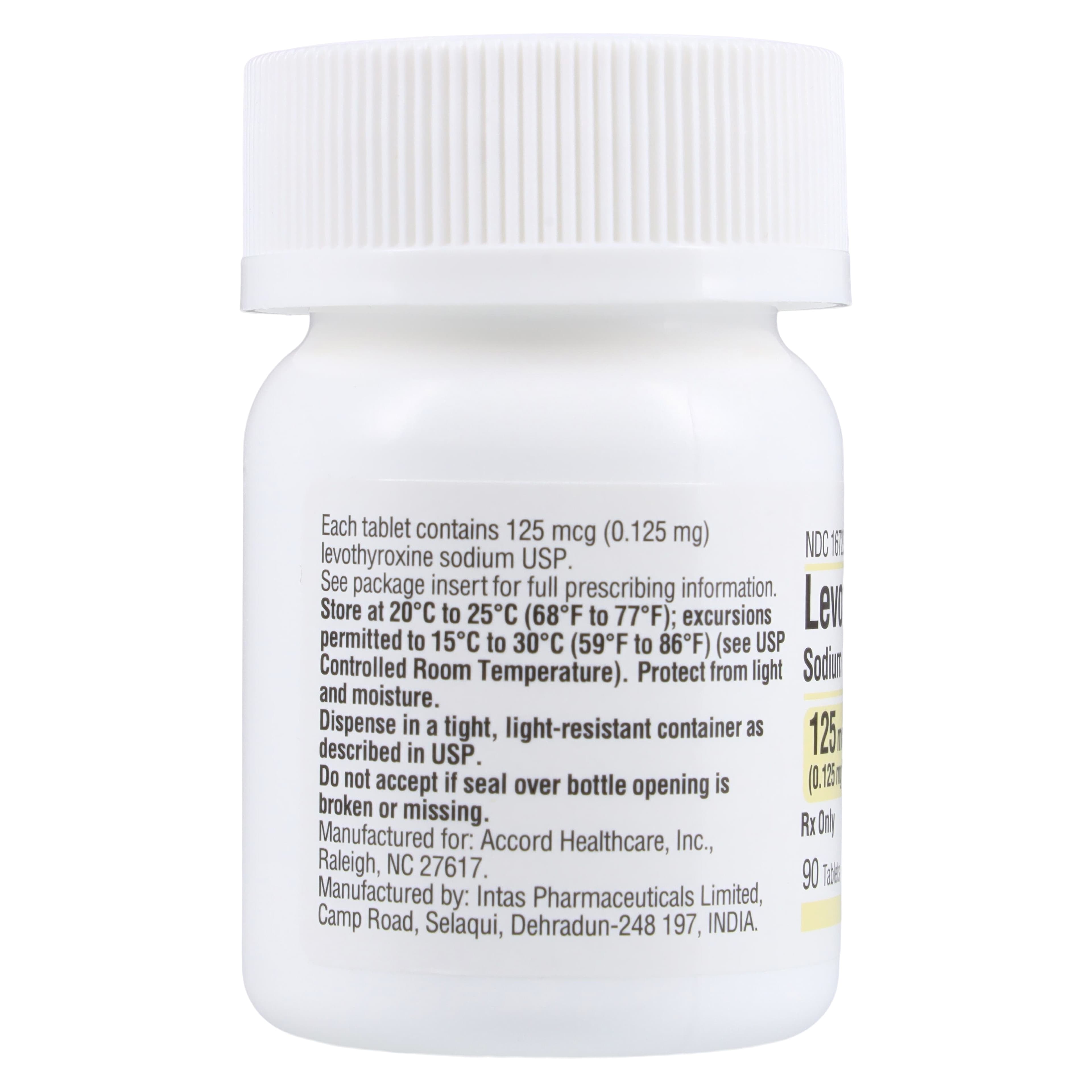 Levothyroxine Sodium Tablets, 125 mcg, 90 Tablets/Bottle, Accord Healthcare thumbnail 2