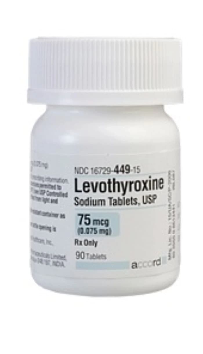 Levothyroxine Sodium Tablets 75 mcg, Bottle of 100, Accord Healthcare - Levothyroxine Sodium Tablets - Image 1
