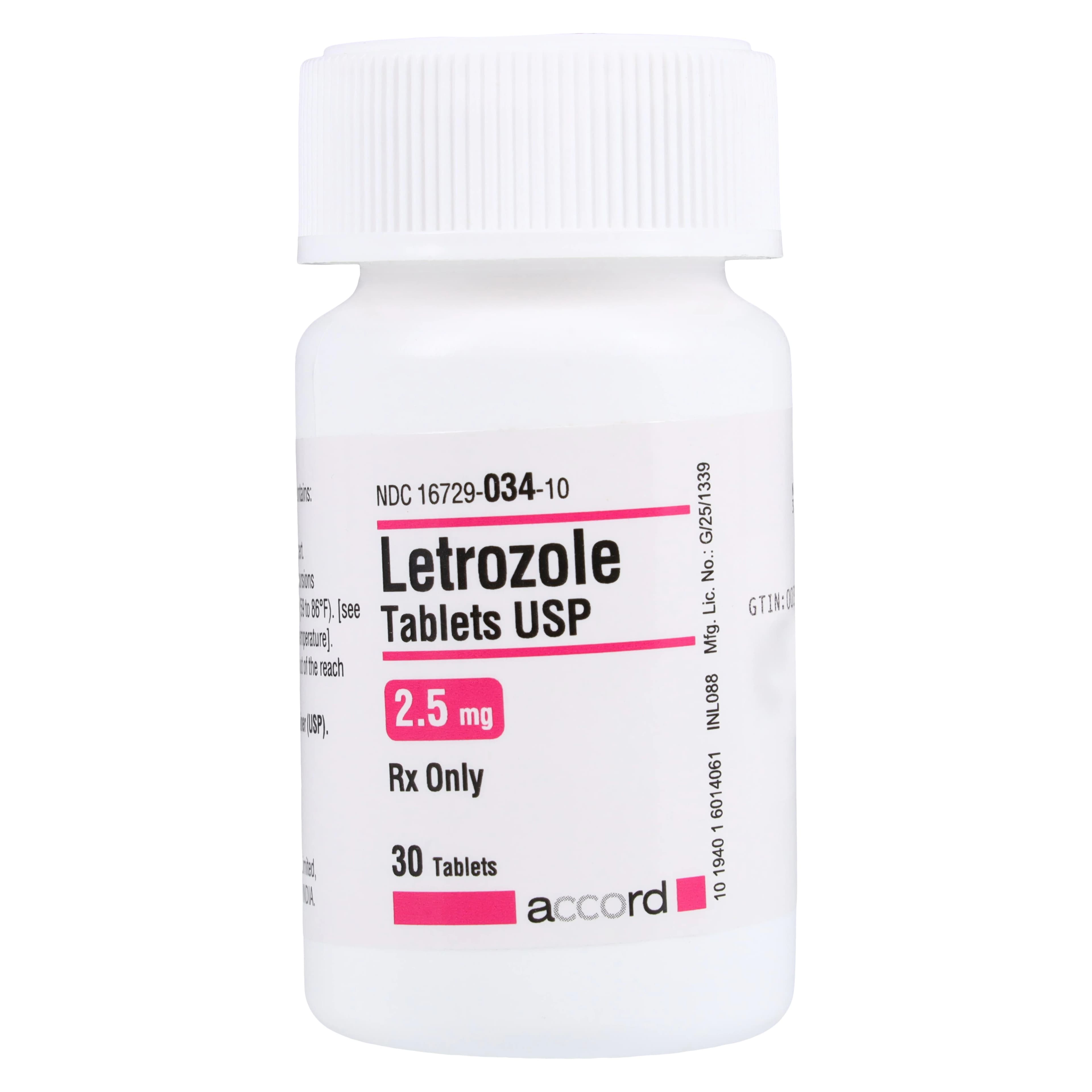 Letrozole Tablets 2.5 mg, 30 Count Bottle (Accord Healthcare) - Letrozole Tablets - Image 1