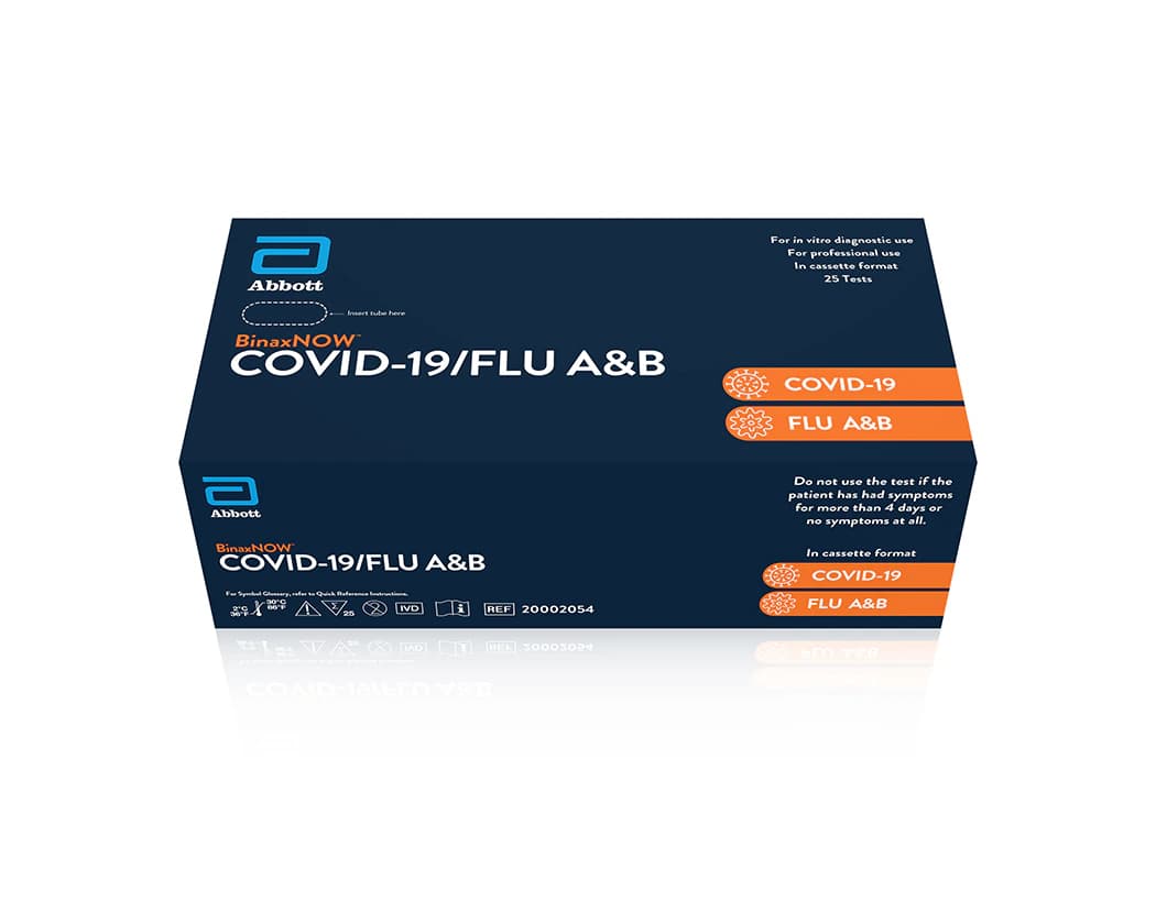 BinaxNOW COVID-19/Flu A&B Rapid Antigen Test Kit, 25 Tests/Kit - BinaxNOW COVID-19/Flu A&B - Image 1