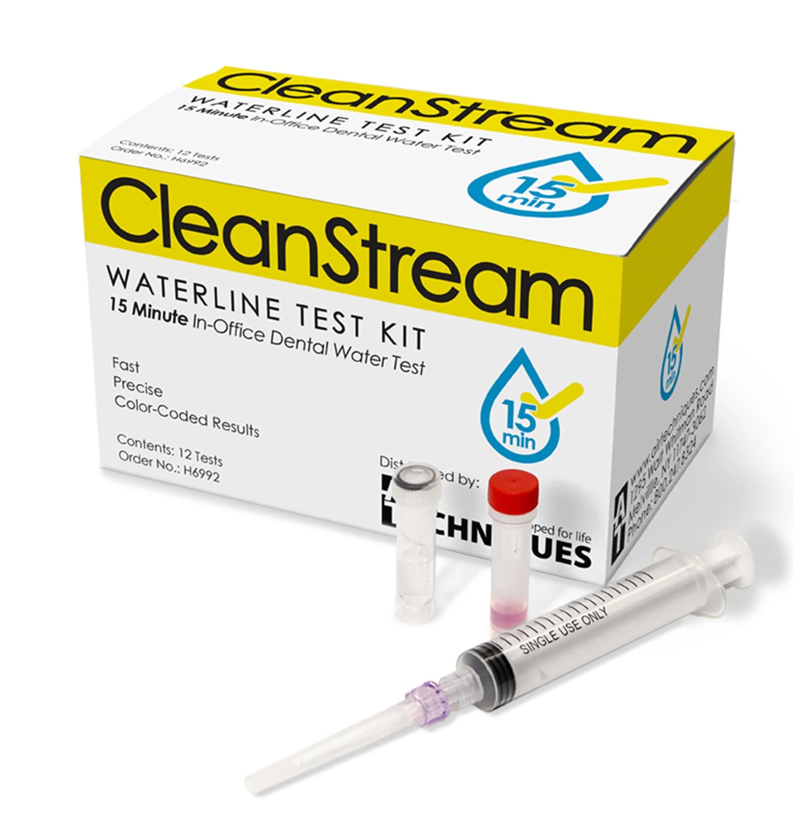 CleanStream In-Office Dental Waterline Test Kit, 12 Tests/Box, H6992 - CleanStream™ In-Office Dental Waterline Test Kit Pkg/12 - Image 1