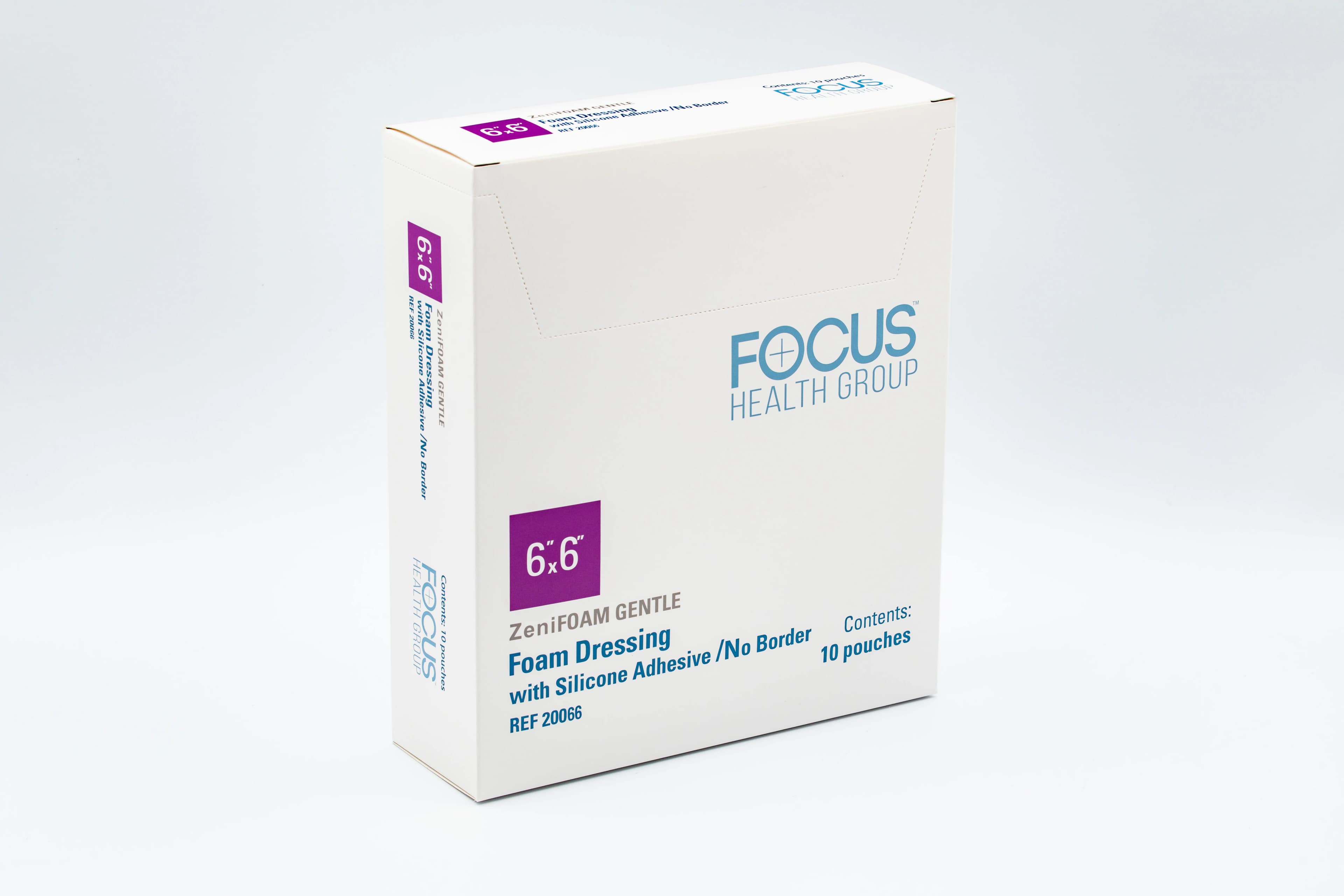 ZeniFOAM Gentle Polyurethane Foam Non-Border Dressing, 6x6" Sterile Square, Non-Adherent Silicone Adhesive, Tan, Absorbent - ZeniFoam Gentle NB Dressing - Image 1