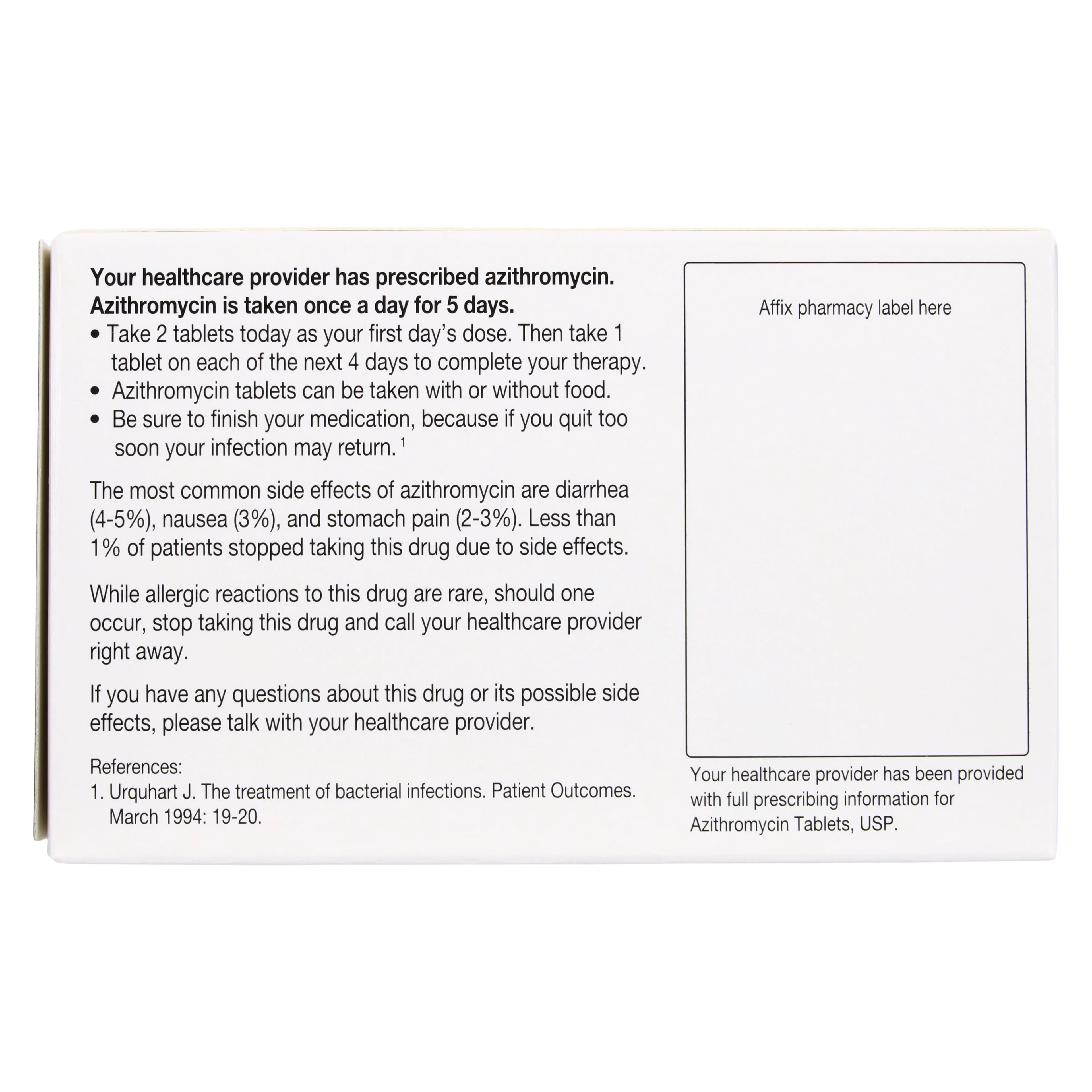 Azithromycin Tablets UD Pack, 250mg, Lannett thumbnail 2