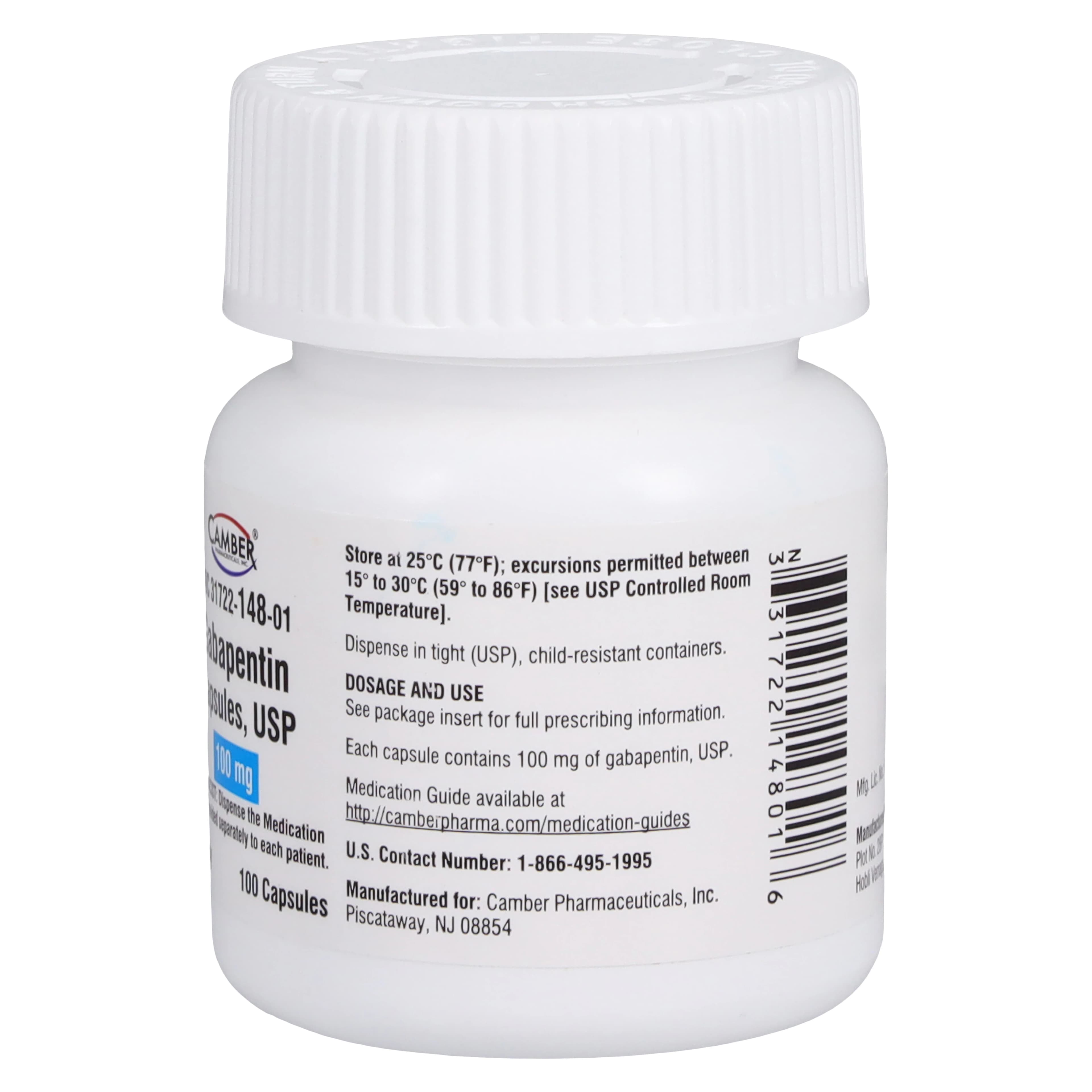 Gabapentin Capsules 100mg, 100 Count Bottle thumbnail 2