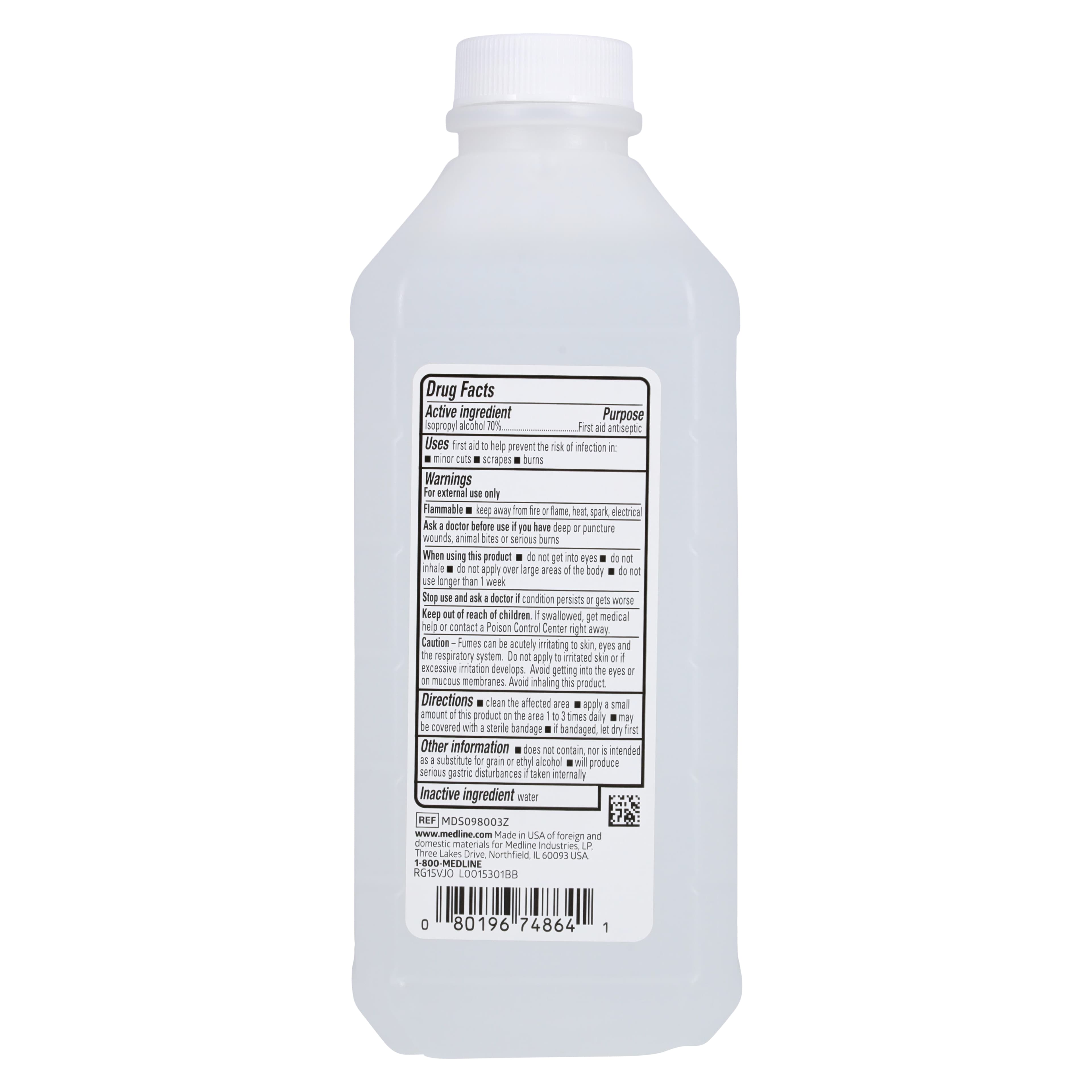 Medline Isopropyl Alcohol 70%, 16 oz Bottle thumbnail 2