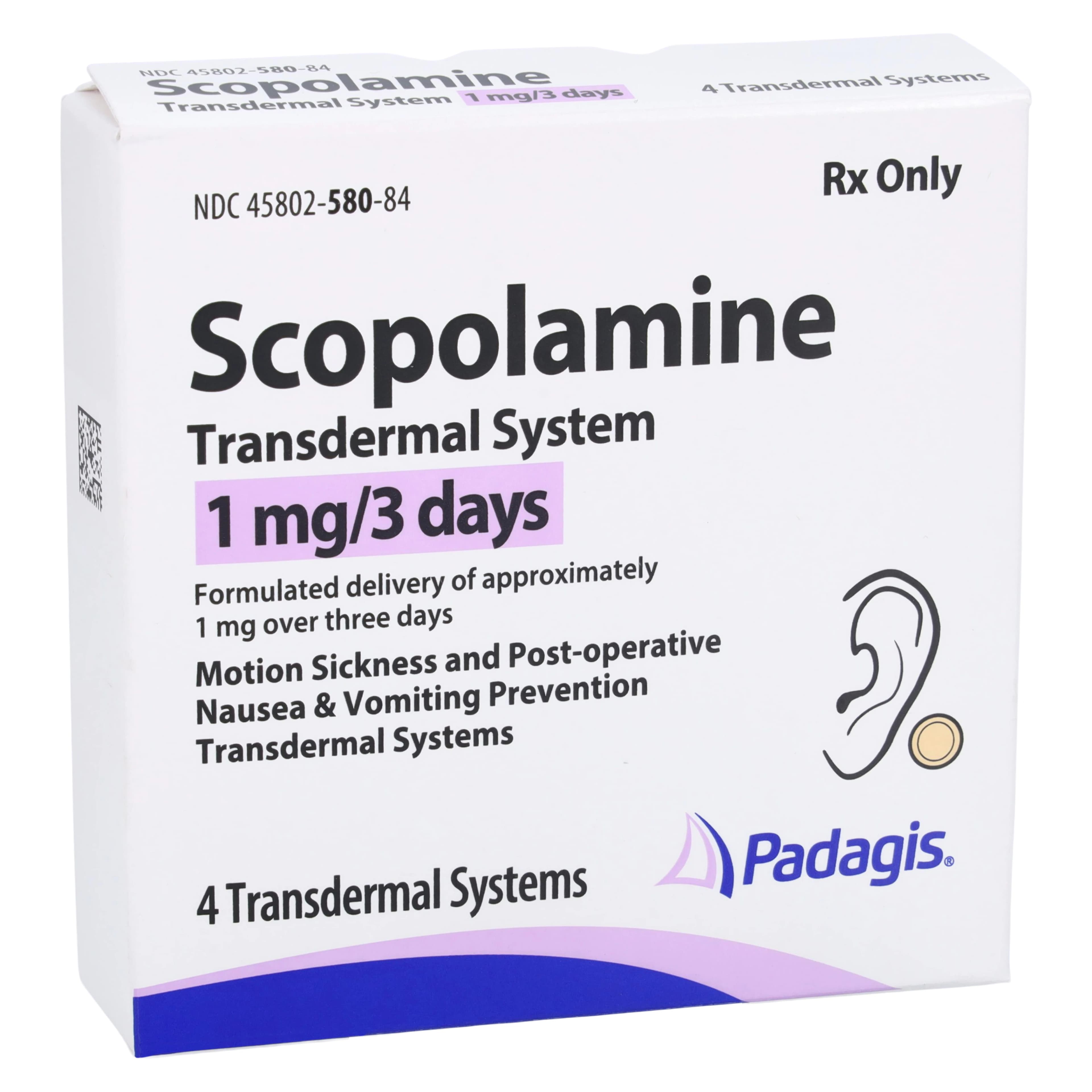 Scopolamine Transdermal System, 1mg/3 Days, 4/Package - Scopolamine Transdermal System - Image 1