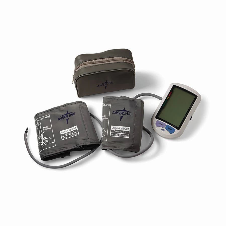 Medline Elite Automatic Digital Blood Pressure Monitor, Adult and Large Adult Cuffs, 1 Each - Digital Blood Pressure Monitor Adult and Large Adult Size - Image 1