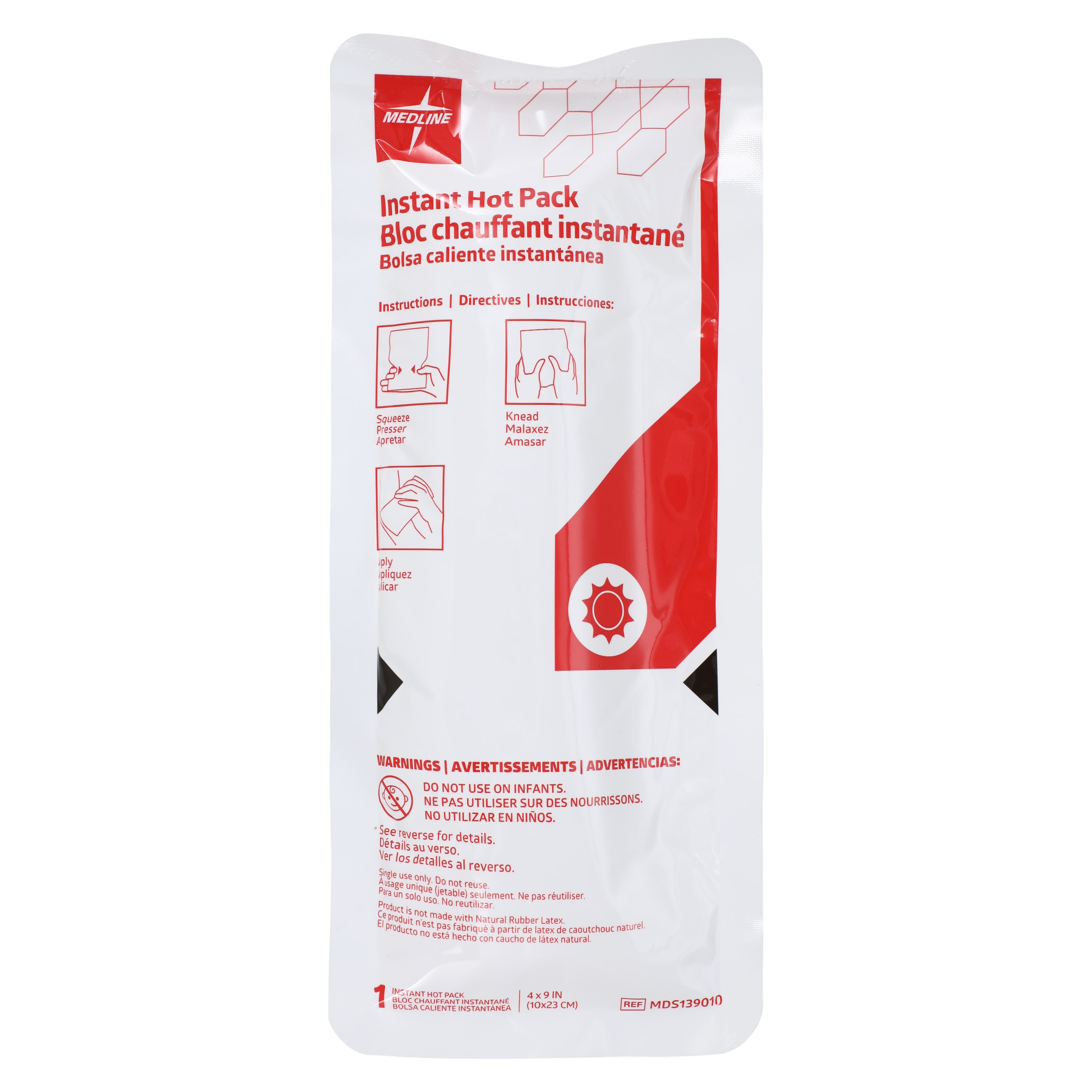 Medline Instant Hot Pack, 4" x 9", Single Use thumbnail 2