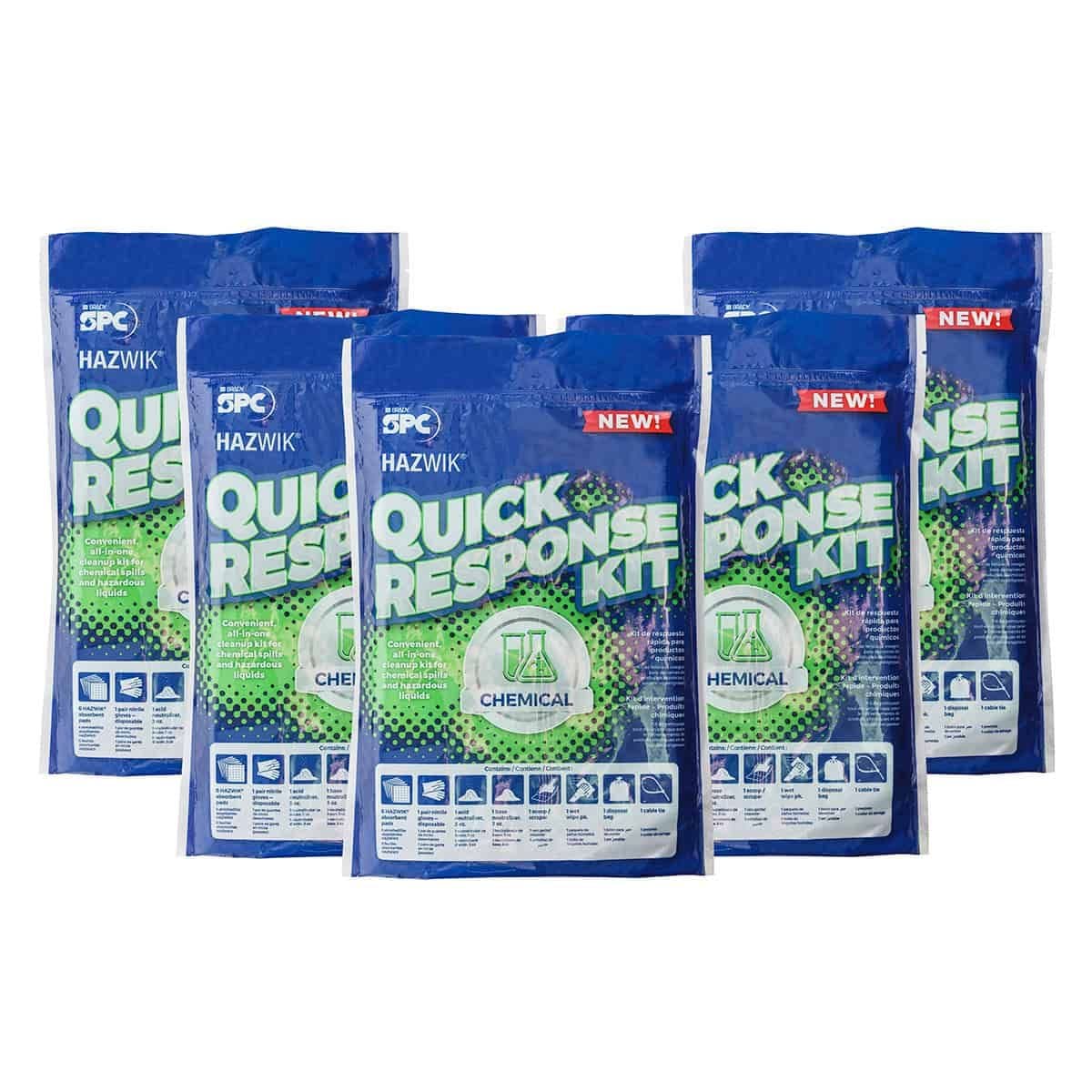 HAZWIK Quick Response Chemical Spill Kit, 0.33 gal Bag, 5 Packs/Case thumbnail 2